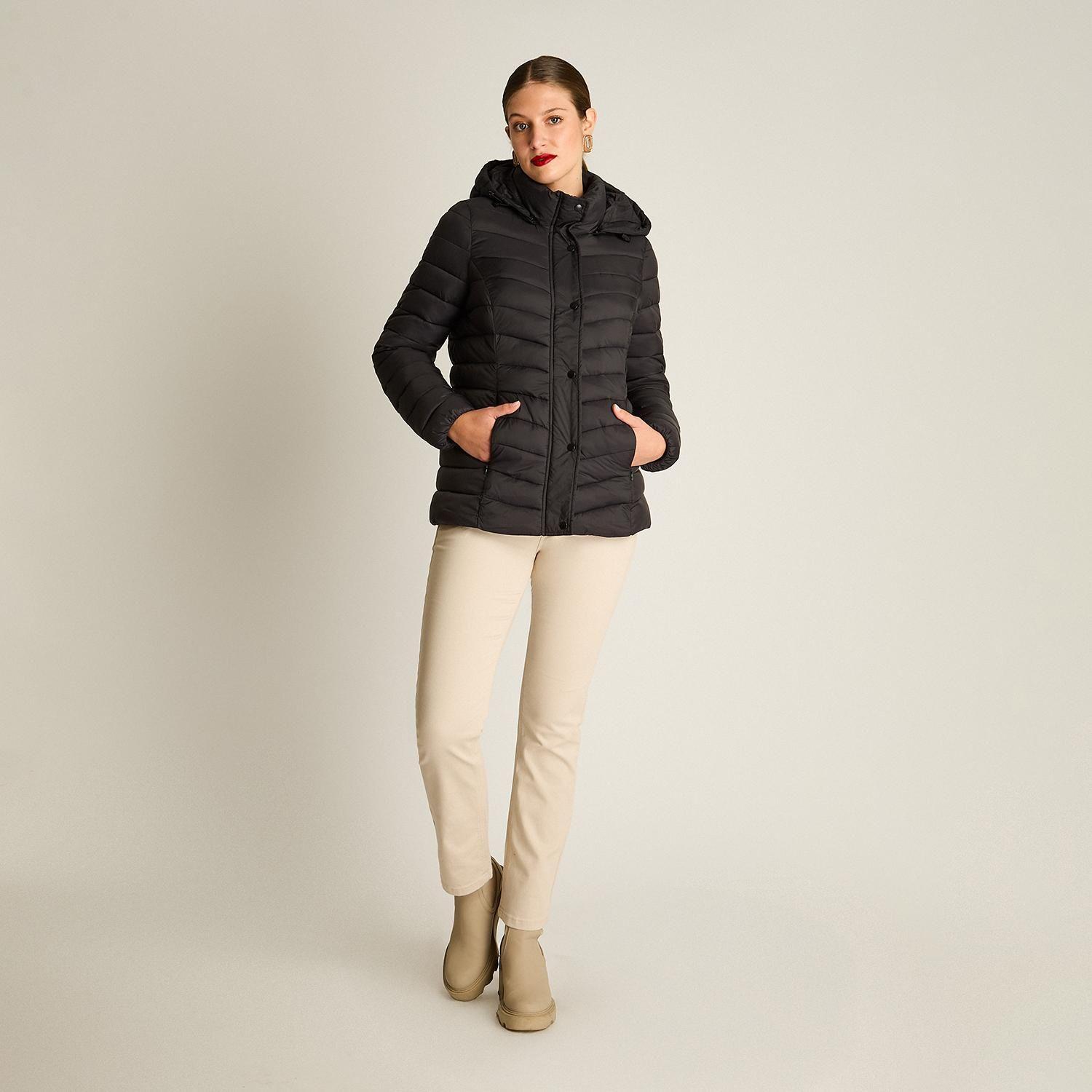 Parka Corta con Gorro Desmontable Diseño Quilted-3