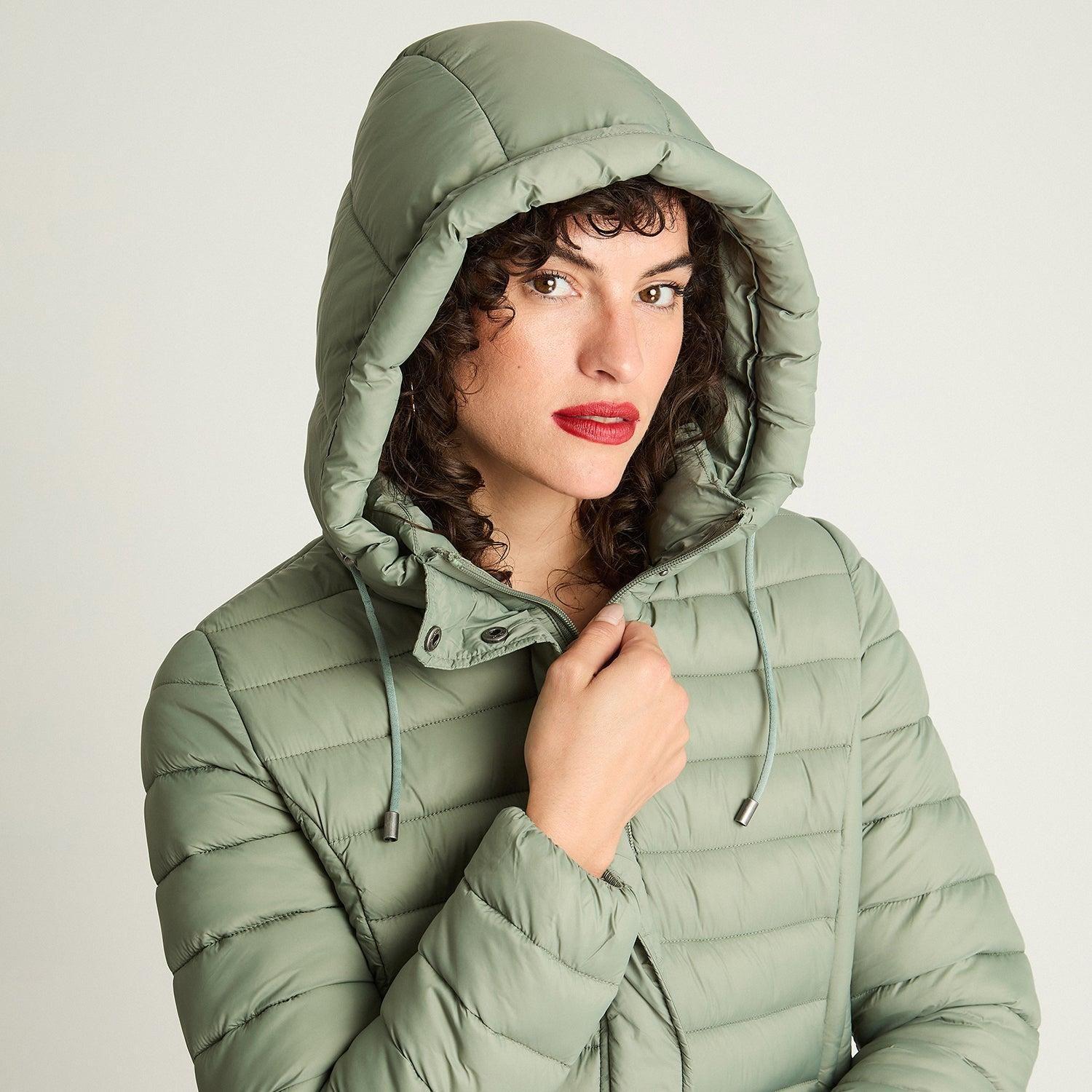 Parka Manga Larga Basica Larga Verde-2
