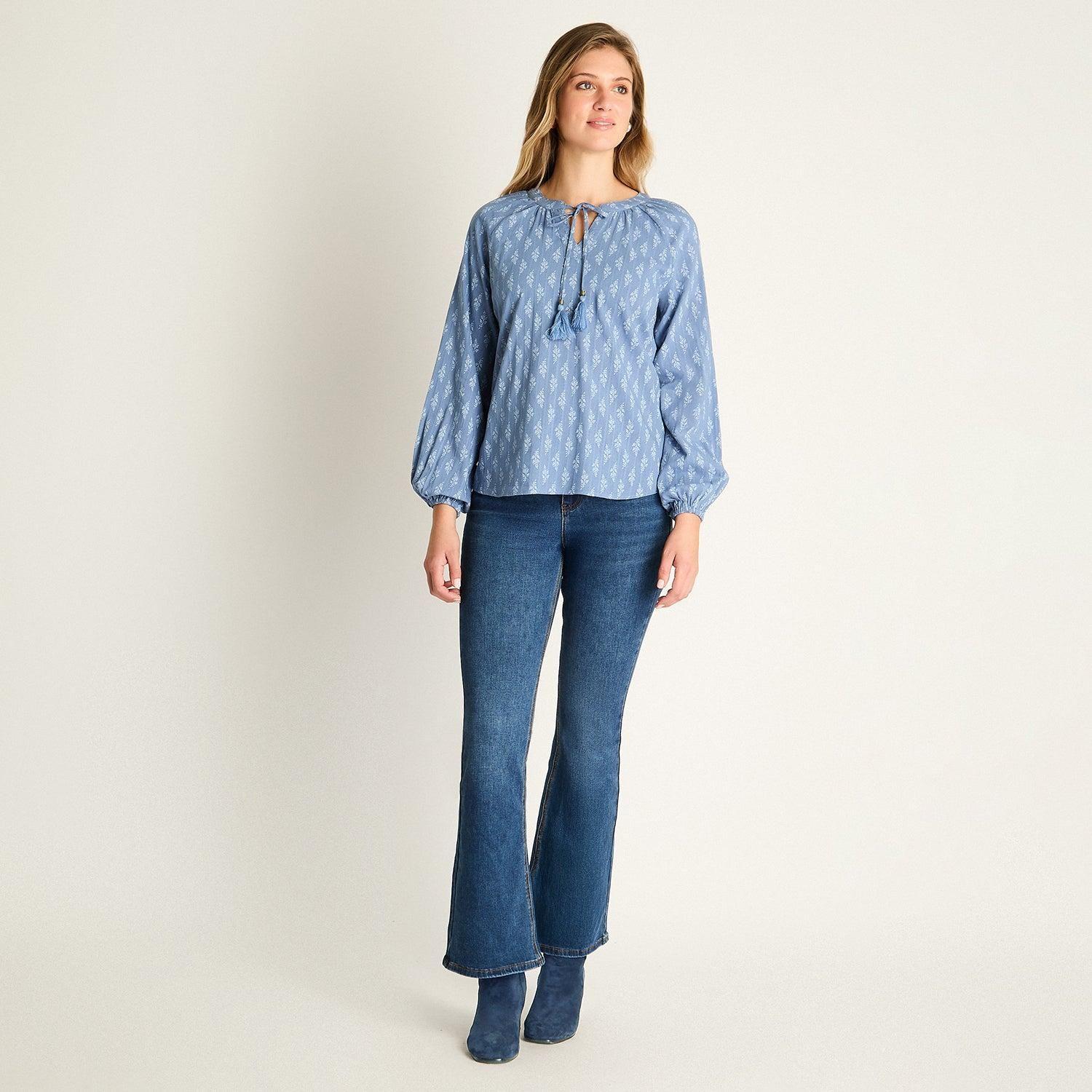 Blusa Indigo con Amarre-3