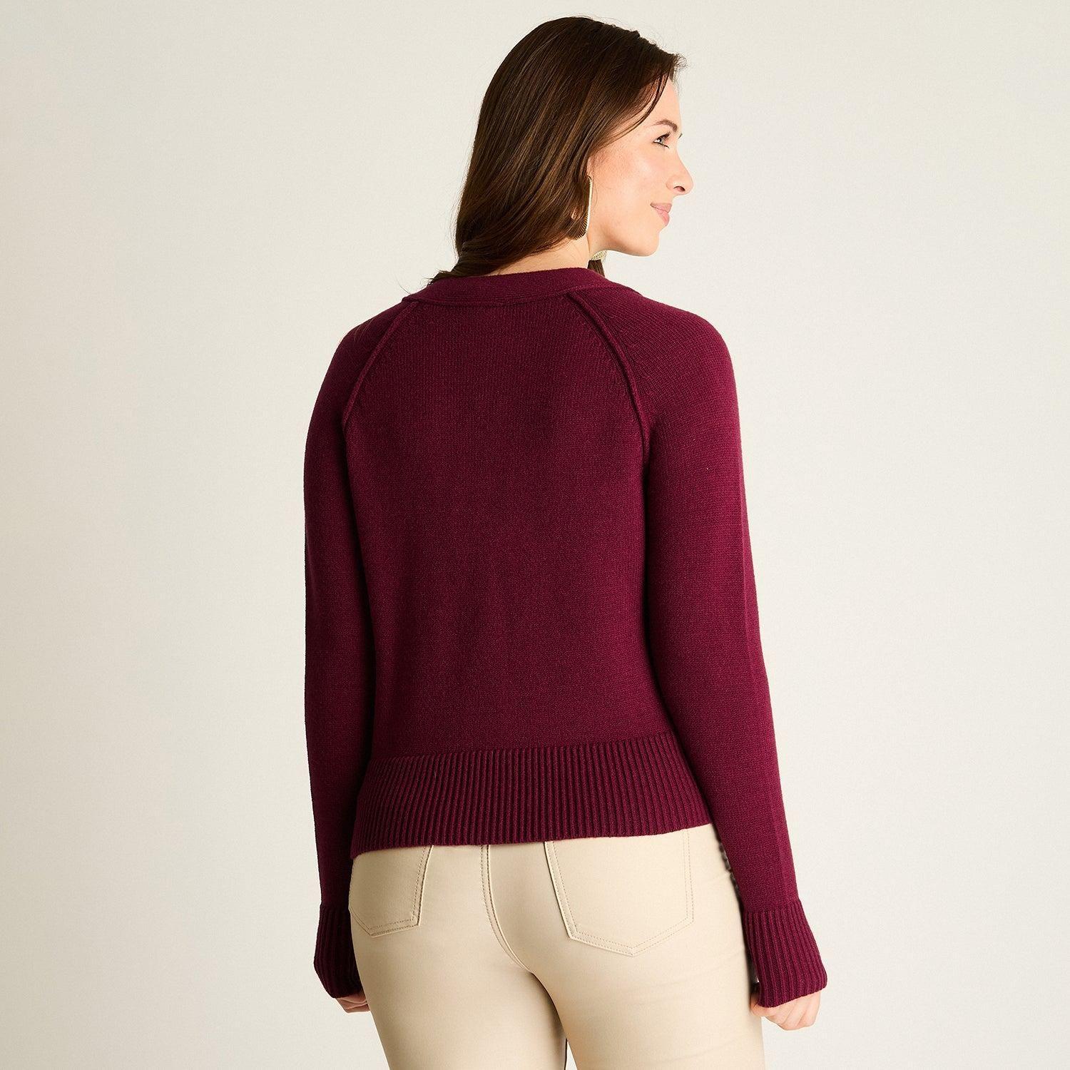 Cardigan Burdeo con Botones Dorados-1