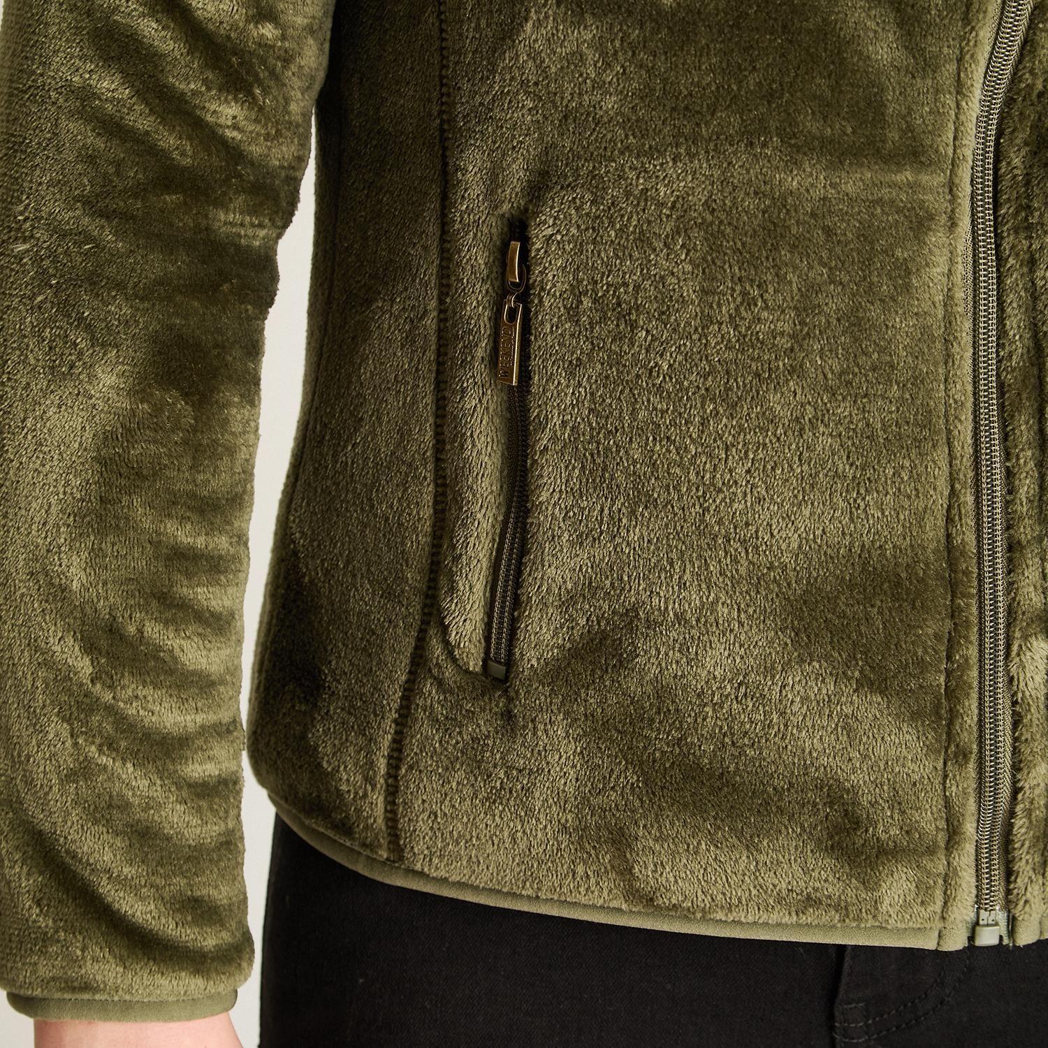 Polerón Verde Coral Fleece con Cuello Alto y Cierre Full Zipper-2