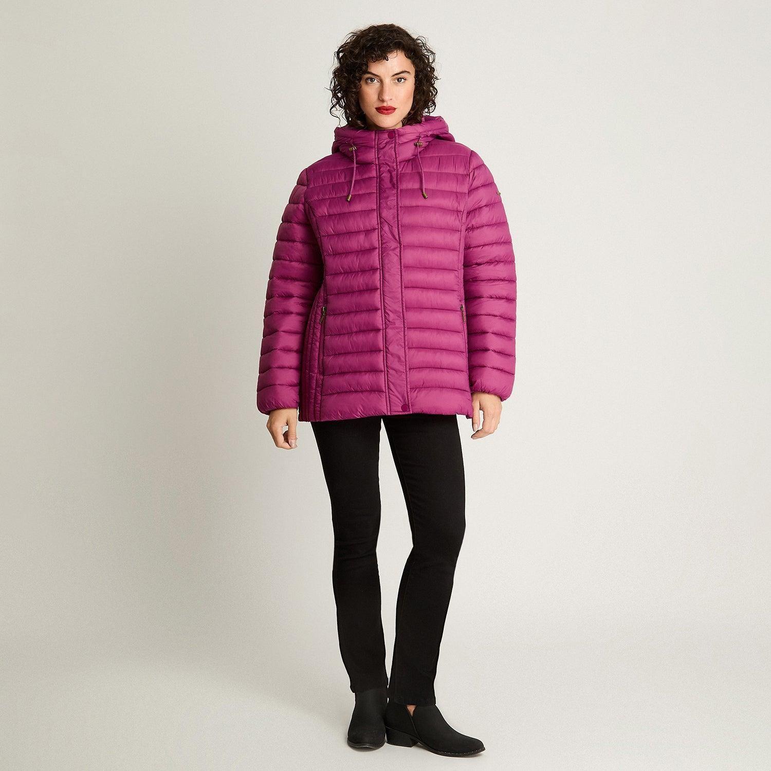 Parka Manga Larga Basica Corta Magenta-2
