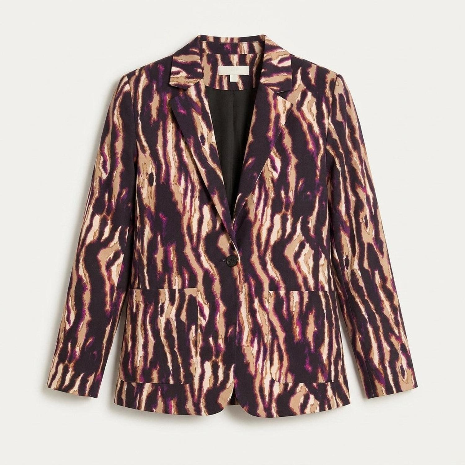 Blazer Estampado Negro con Corte Clásico-5