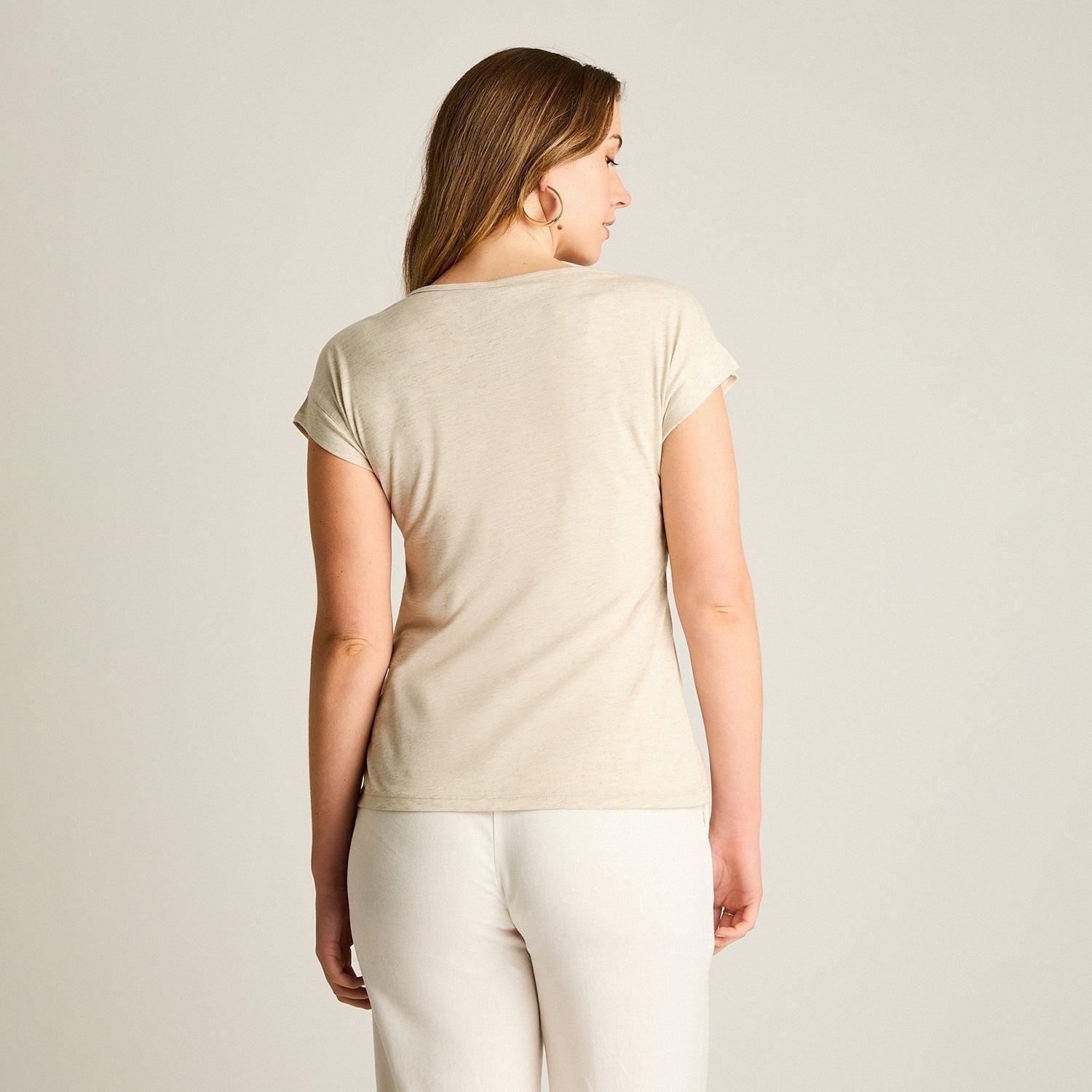 Polera Beige Tejida con Detalle Brillante-1