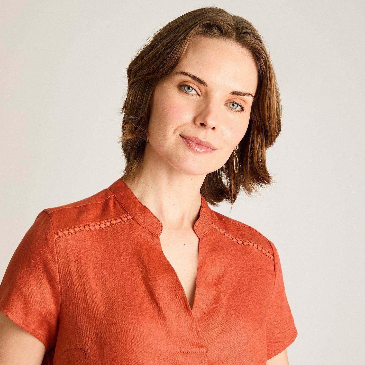 Blusa Terracota 100% Lino-2