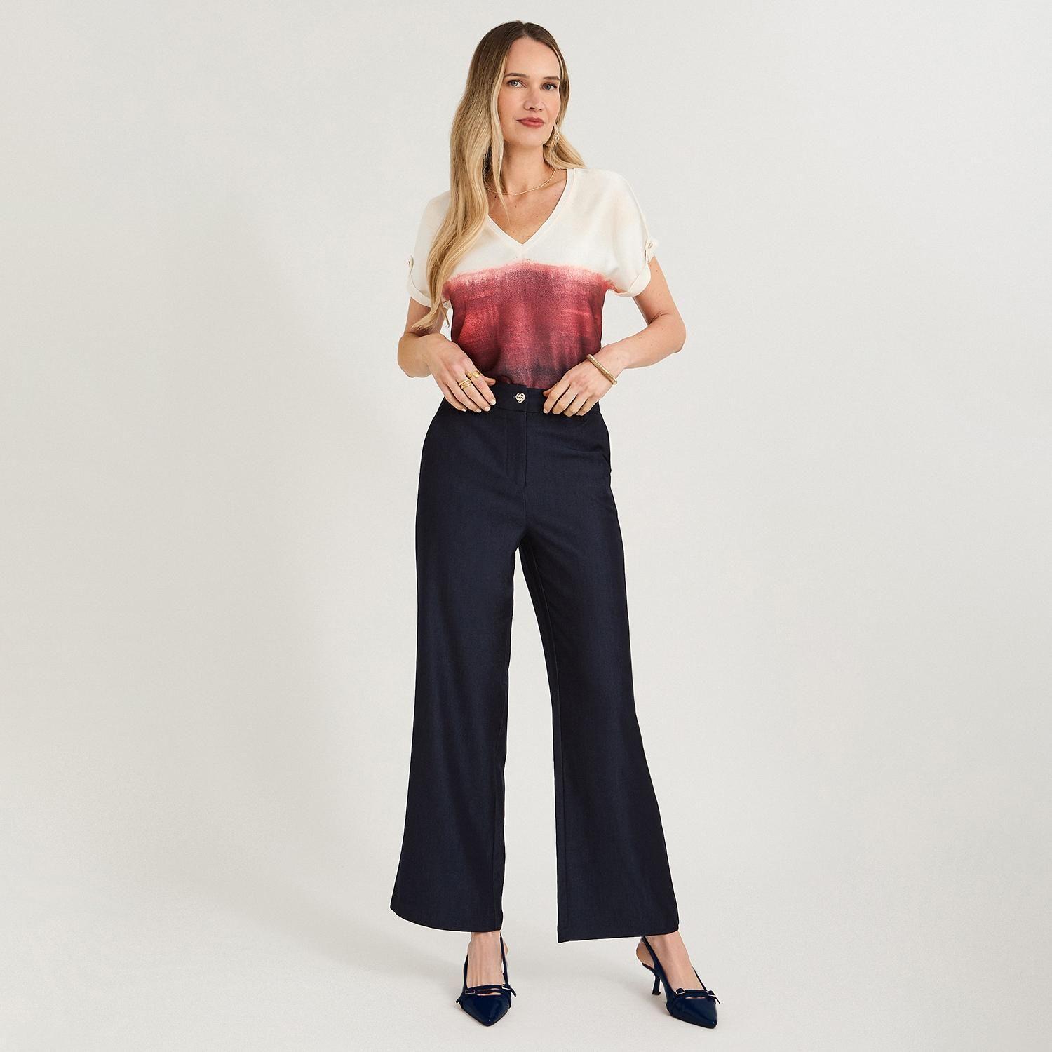 Pantalón Formal Look Denim Azul-3