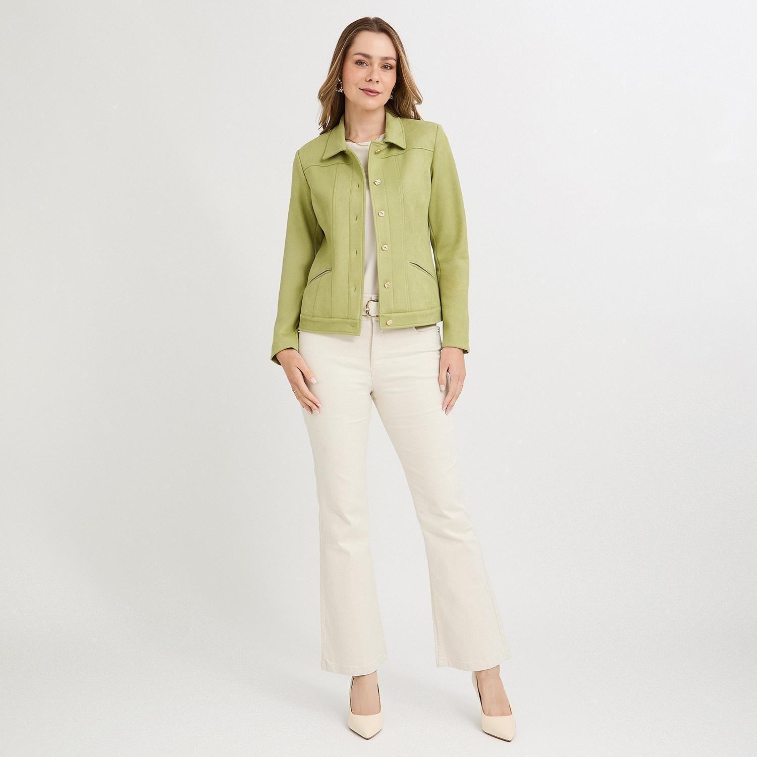 Casaca de Suede Texturado Verde-3