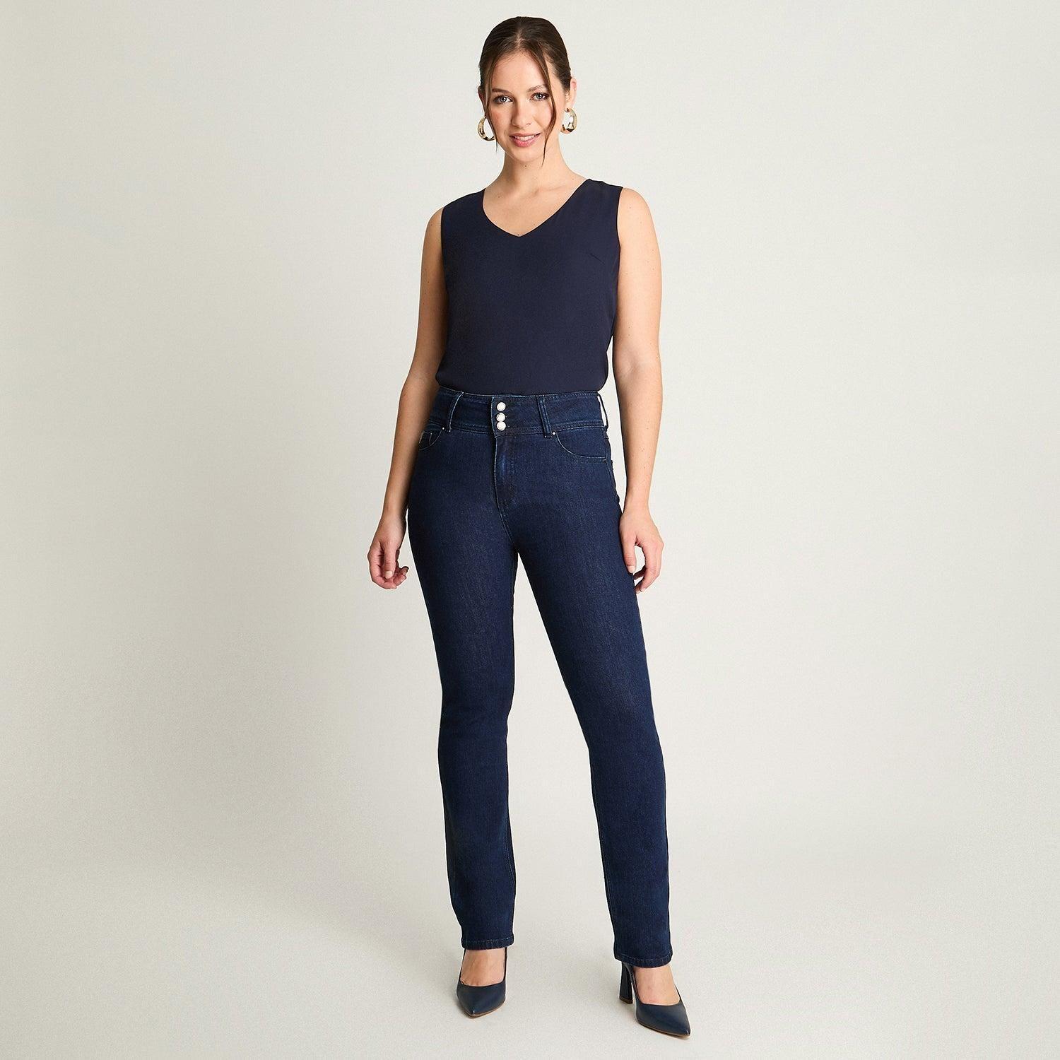 Jeans Straight Azul Marino-3