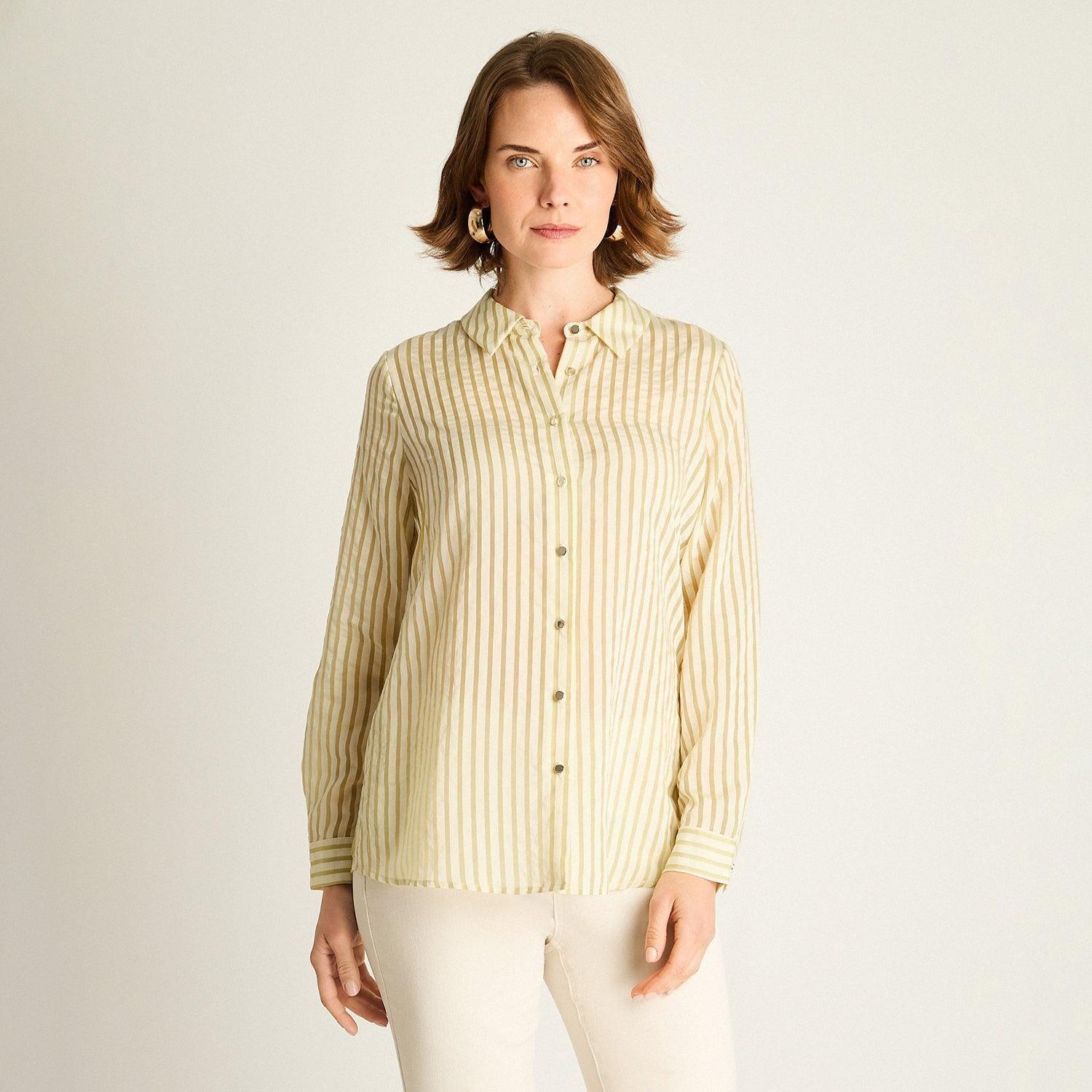 Blusa Verde a Rayas-0