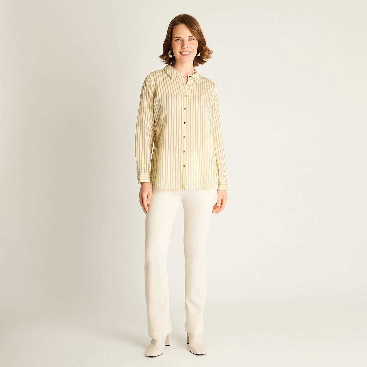 Blusa Verde a Rayas-3