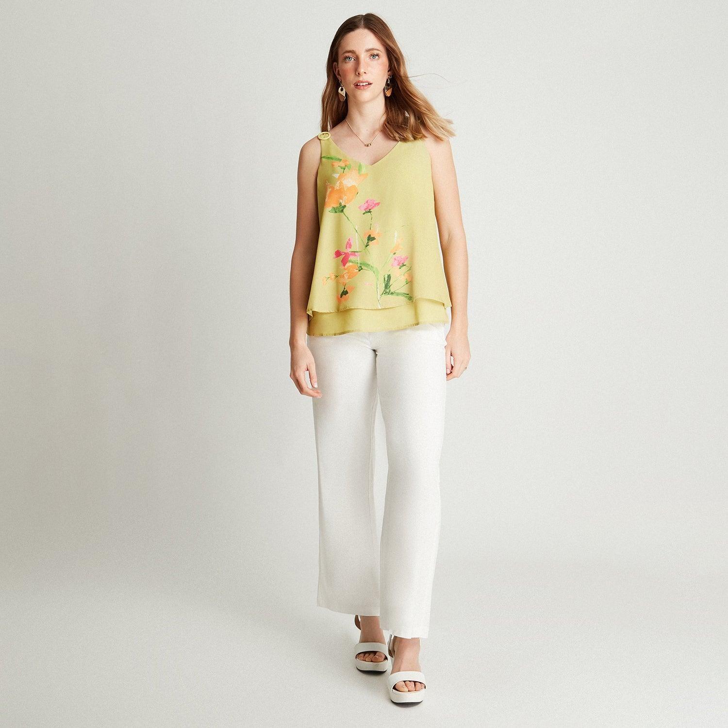 Blusa Sin Mangas Con Capas-3