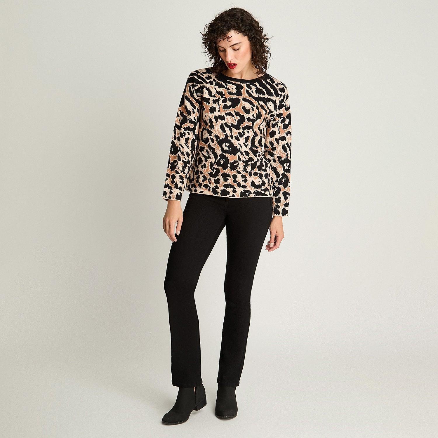 Sweater Manga Larga Cuello Redondo Básico Camel-3