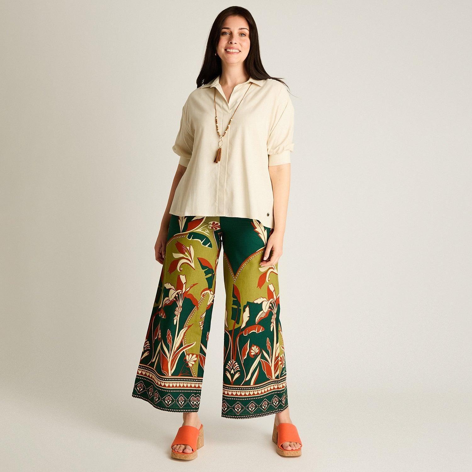 Blusa Arena Manga 3/4 No Elasticado Calce Holgado-3