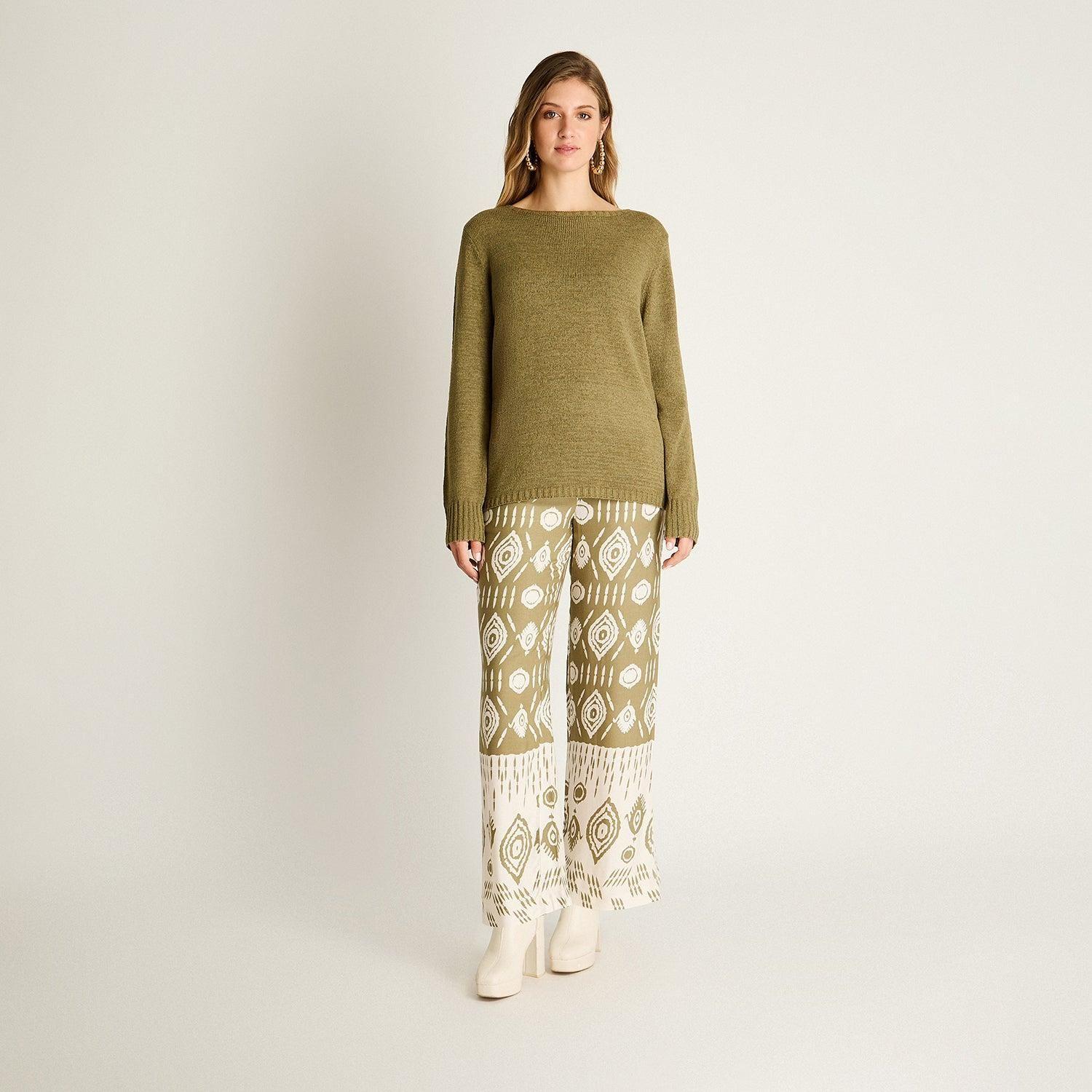 Sweater Verde Punto Fino-3