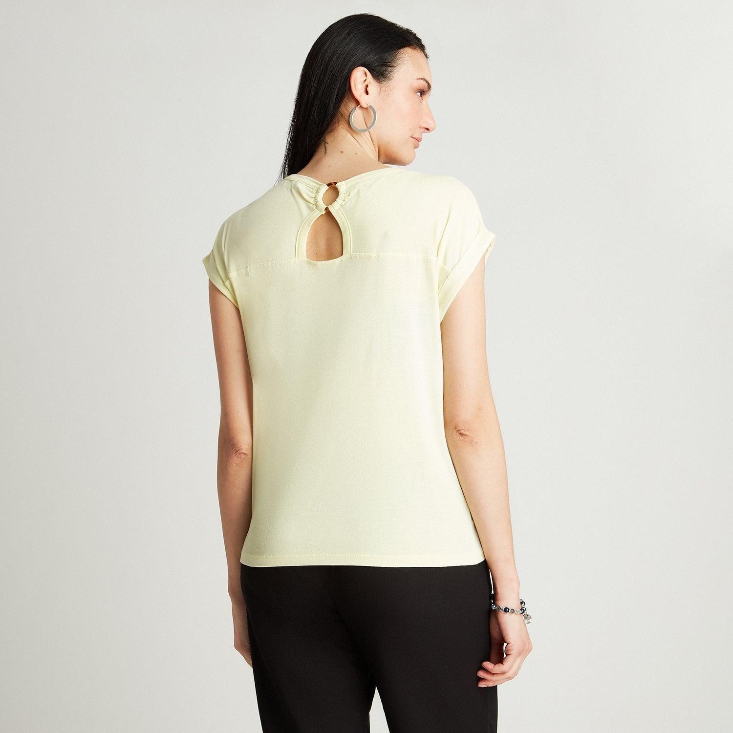 Polera Amarillo Manga Corta Estampado-1