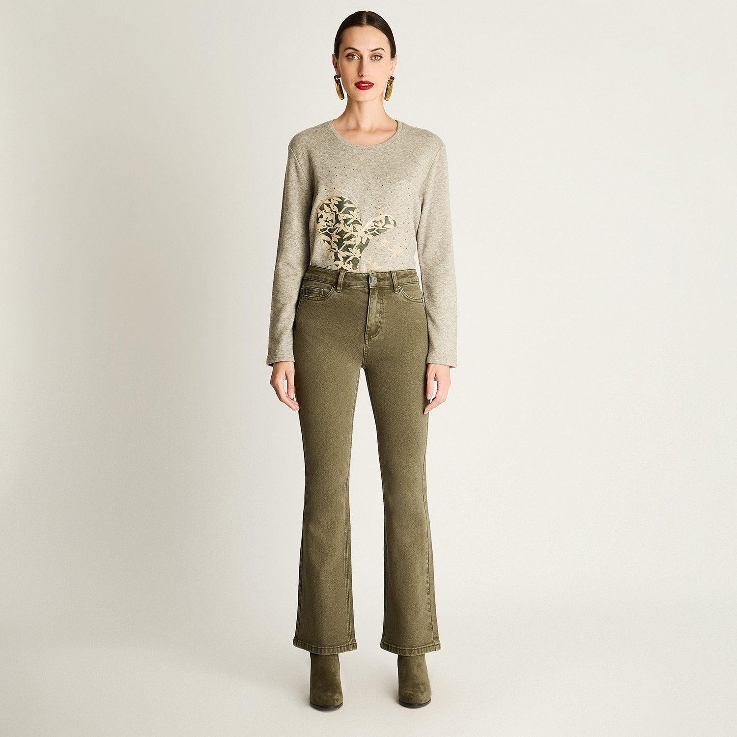 Jeans Flare Lavado Verde-2