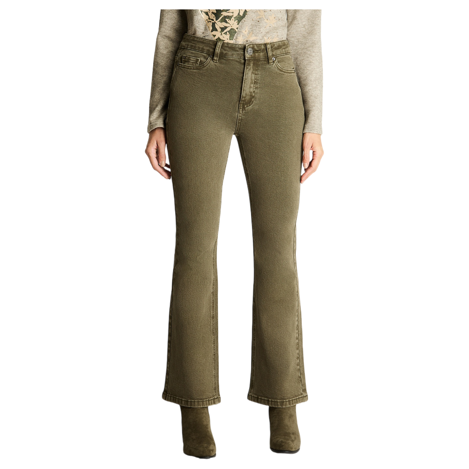 Jeans Flare Lavado Verde-4
