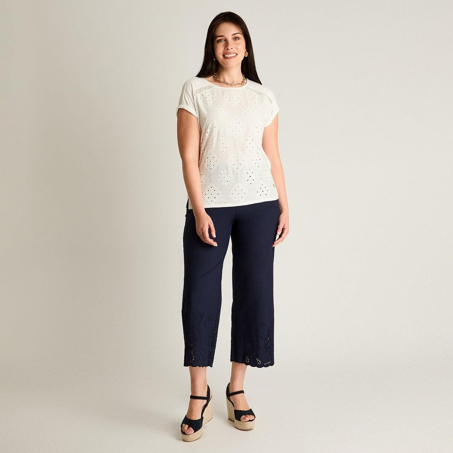 Polera Blanco Manga Corta Elasticidad Media Sin Forro Calce Normal-3