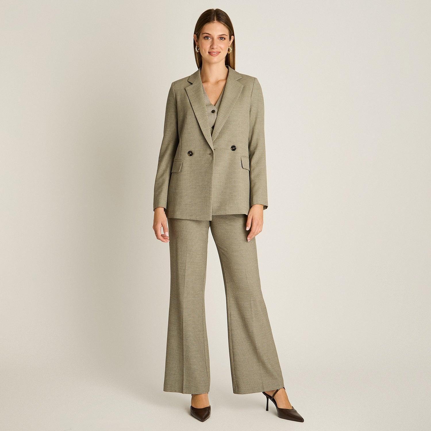 Blazer Gris Manga Larga Con Forro-3