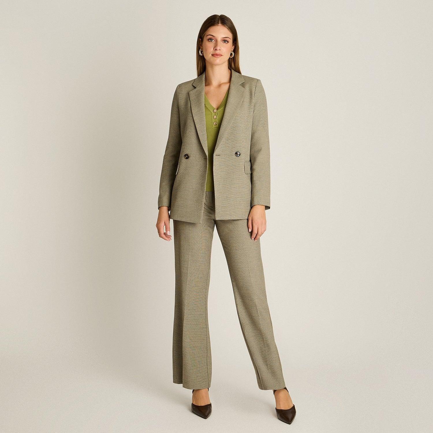 Blazer Gris Manga Larga Con Forro-4