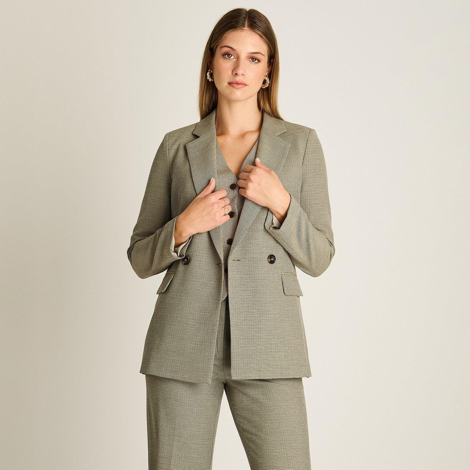 Blazer Gris Manga Larga Con Forro-5