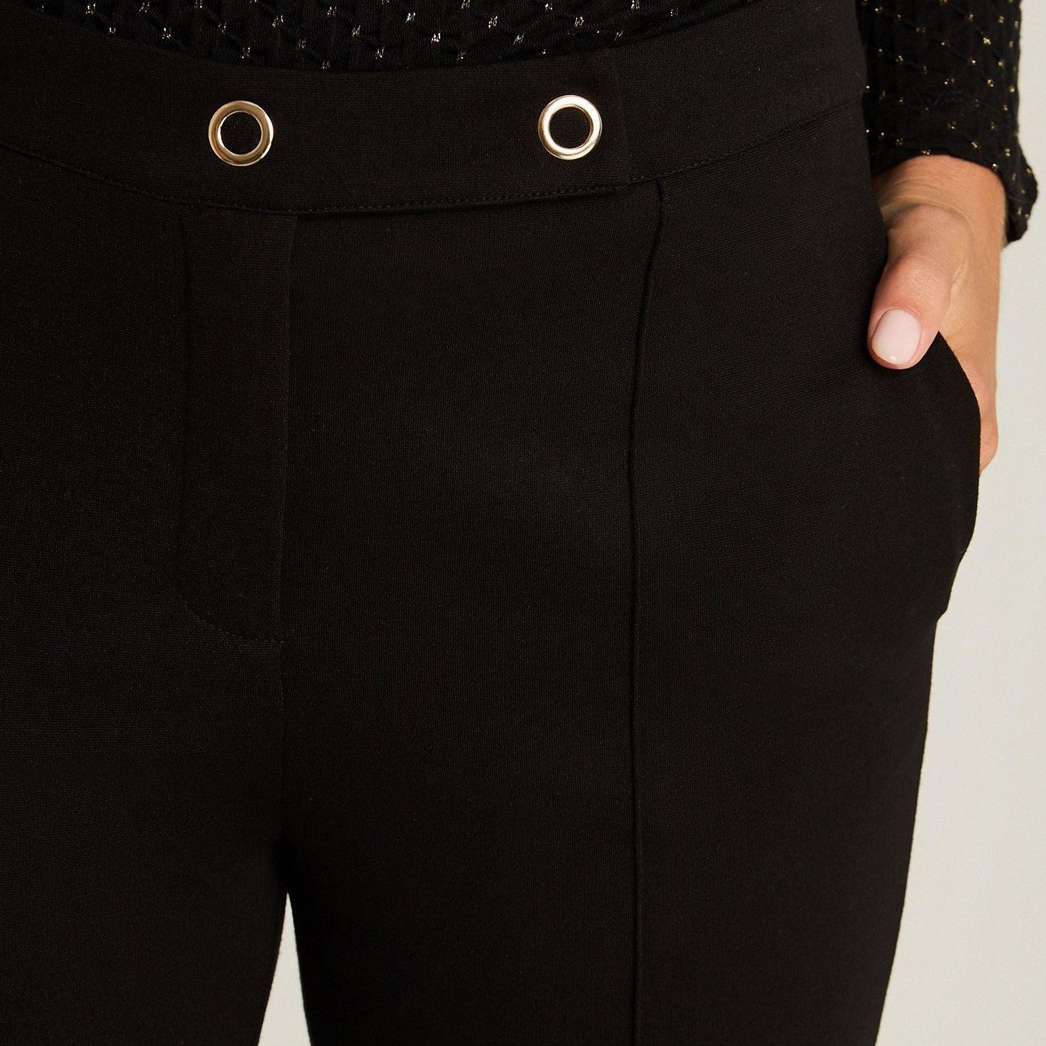 Calza Negro Elasticidad Media Sin Forro Calce Normal Tela Punto-2