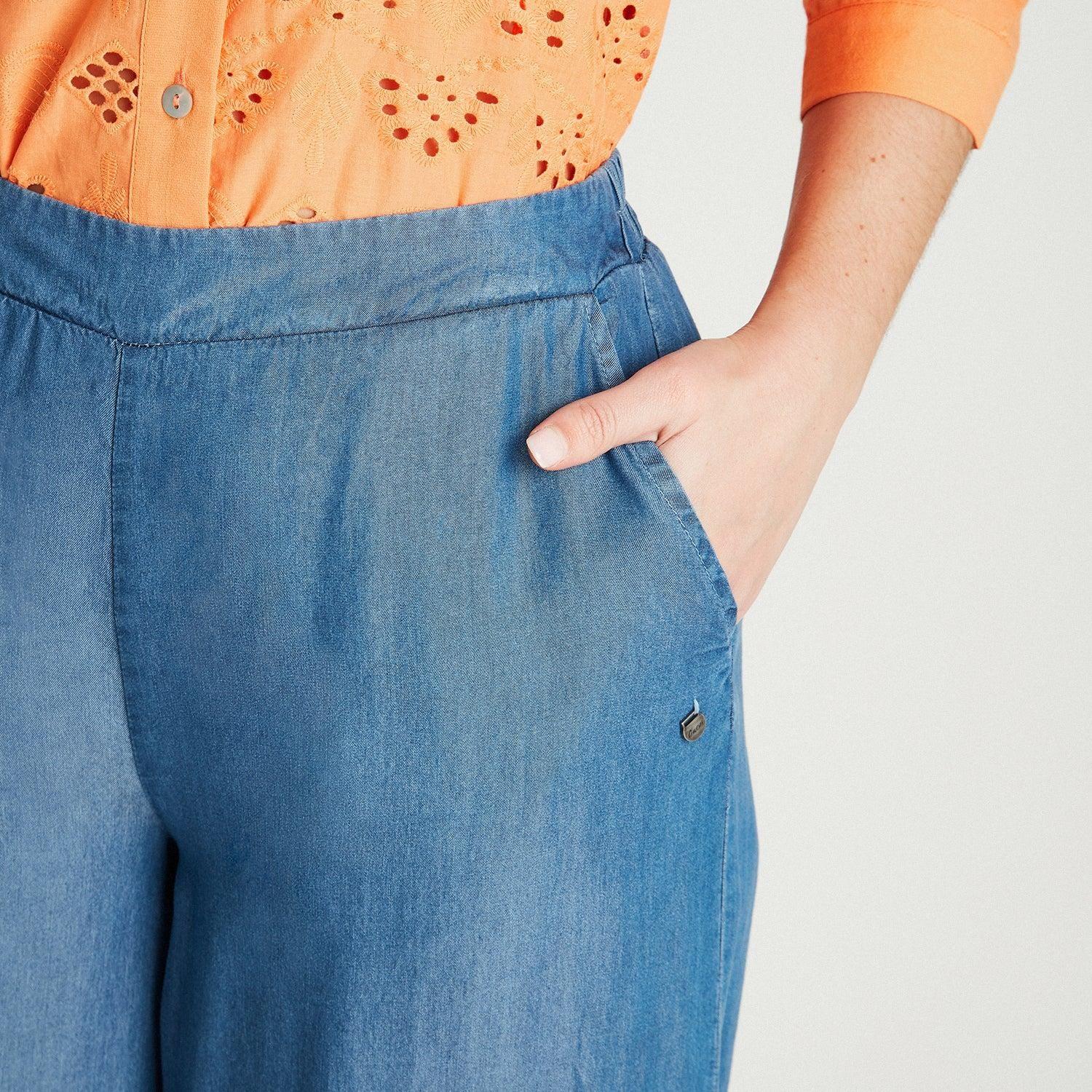 Pantalón Sport Azul Medio Pierna Ancha-2