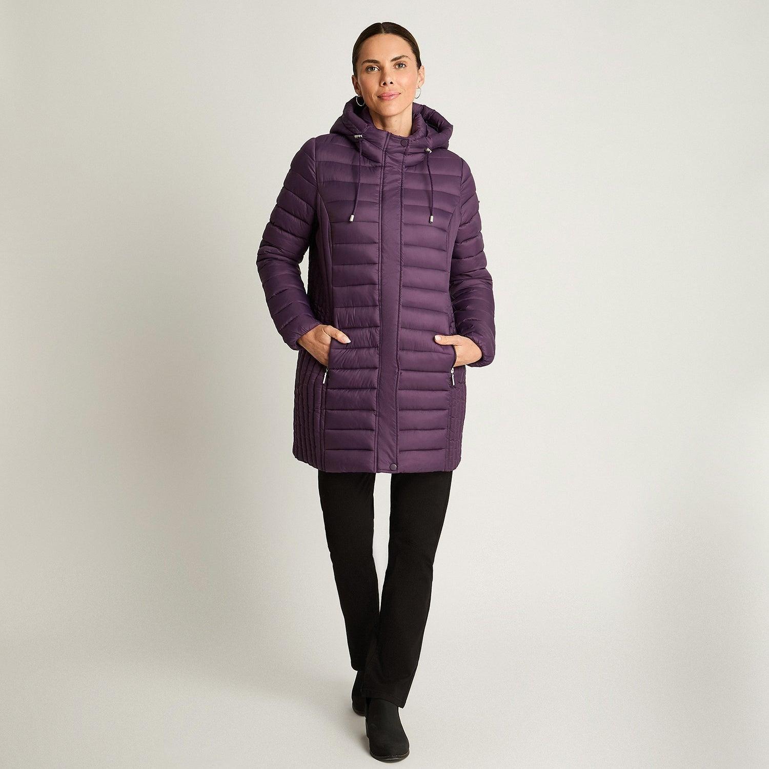 Parka Manga Larga Basica Larga Morado-3