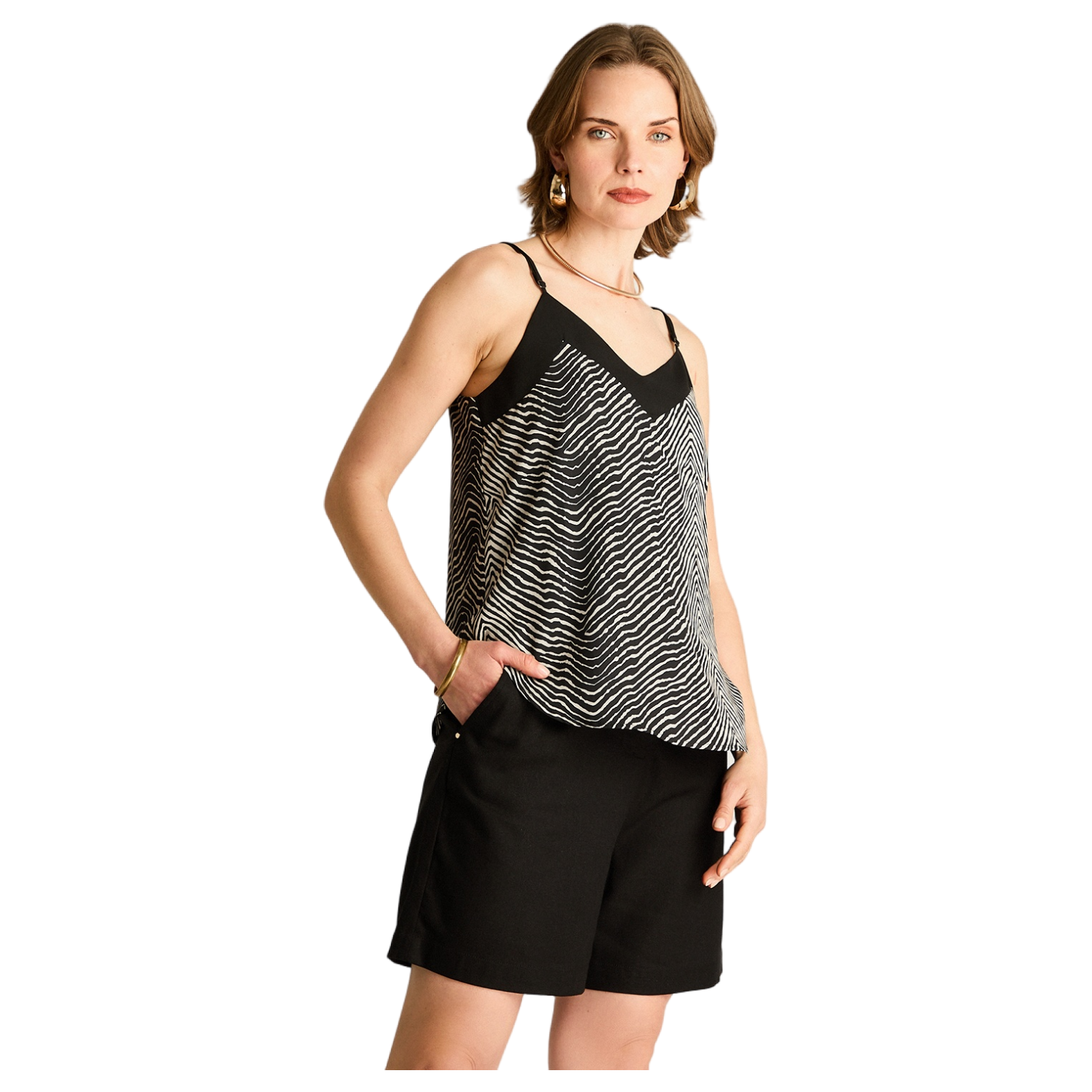 Peto Beige Sin Mangas No Elasticado Sin Forro Calce Normal-0