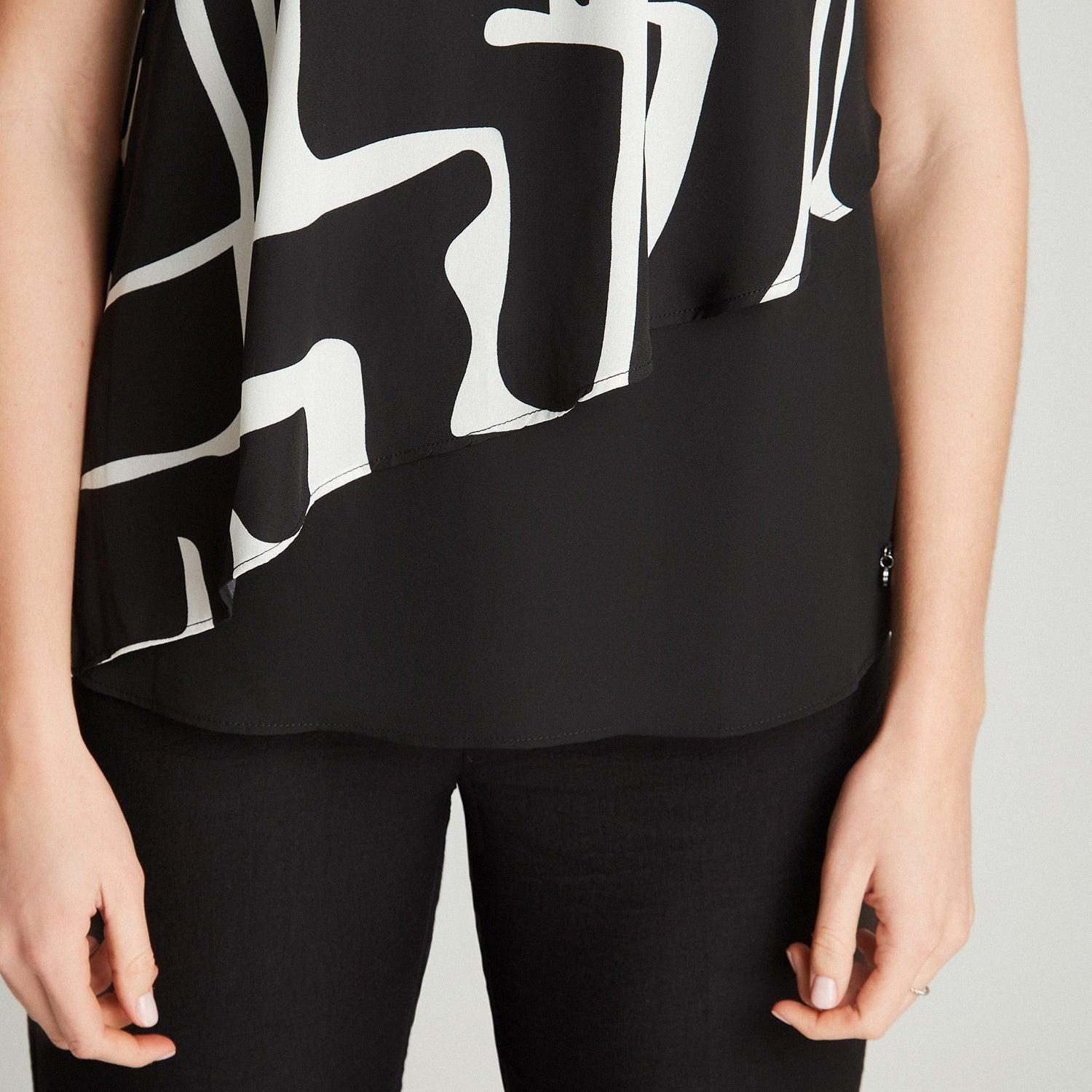 Blusa Negro Sin Manga Cuello V-2