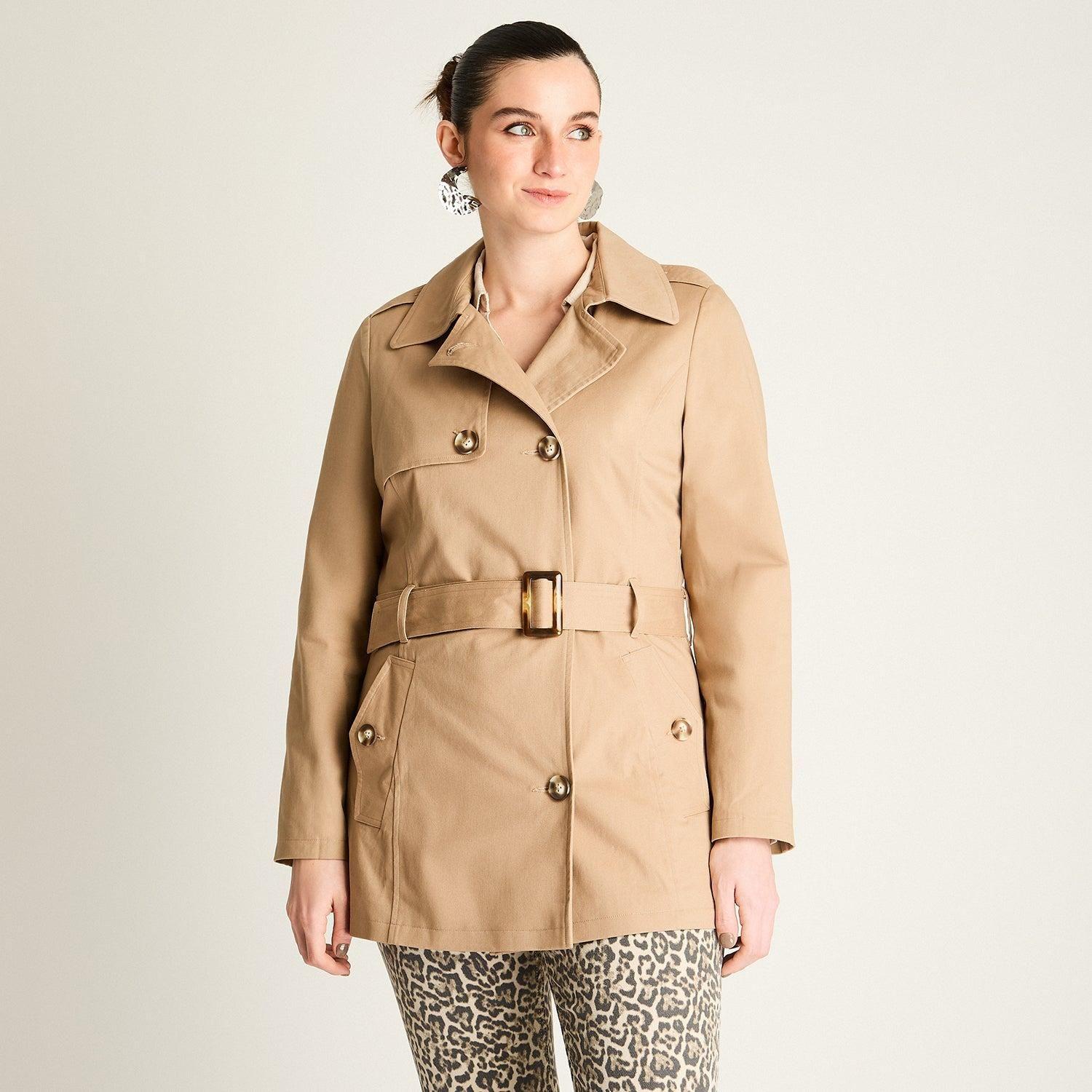 Trench Beige Estilo Clásico-0