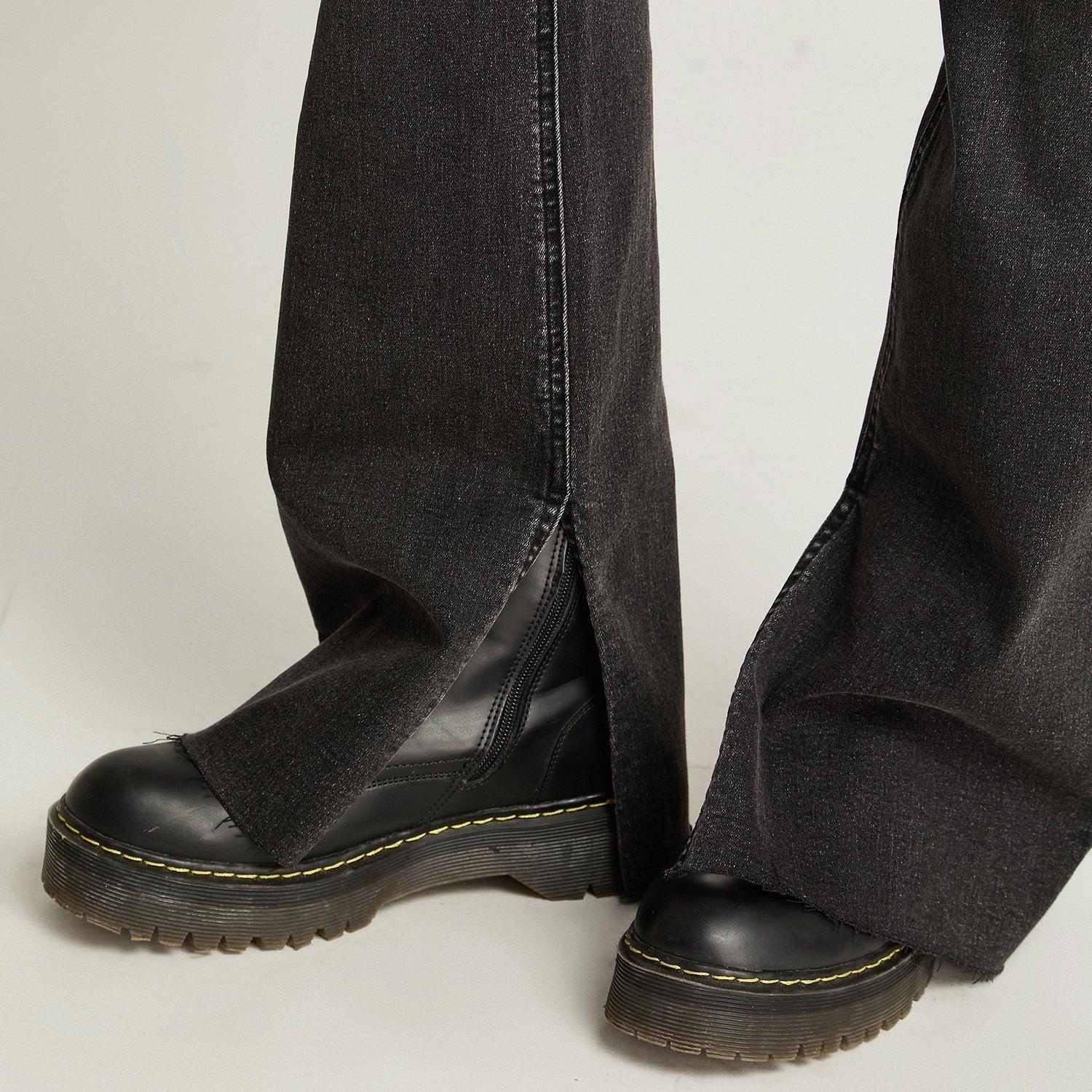 Jeans Flare Desgastado Negro-2