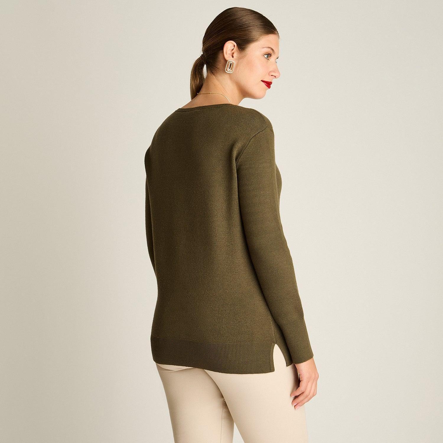 Sweater Verde Escote Redondo-1
