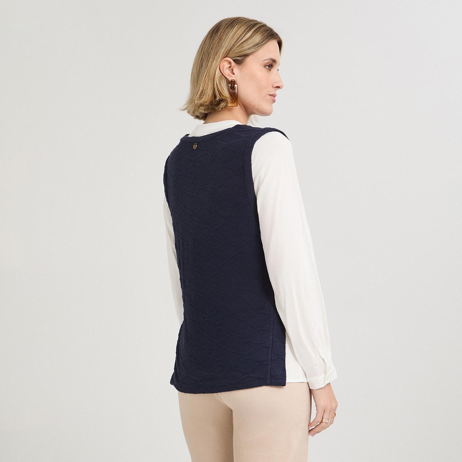 Polera Lanilla con Manga Blusa Azul-1