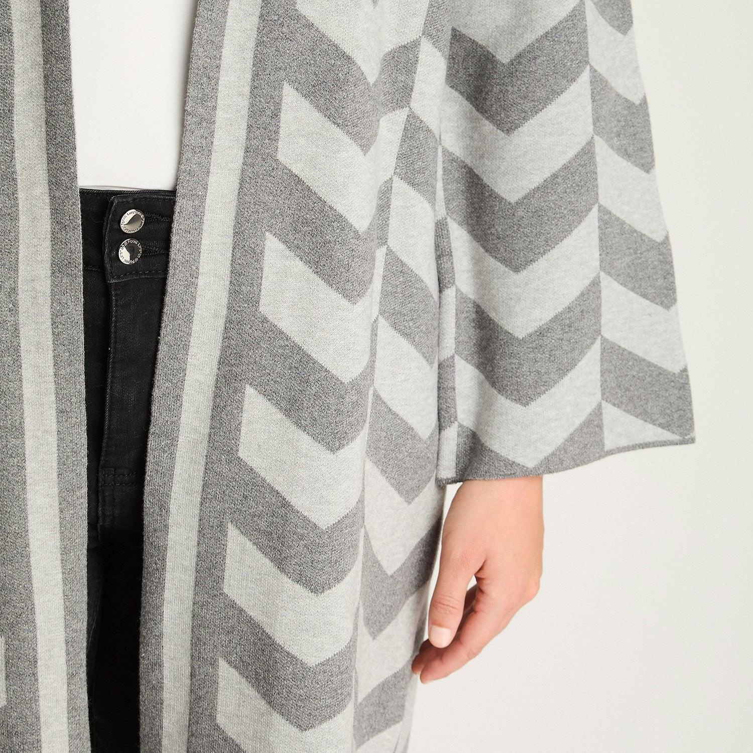 Tapado Manga Larga Jacquard Gris-2