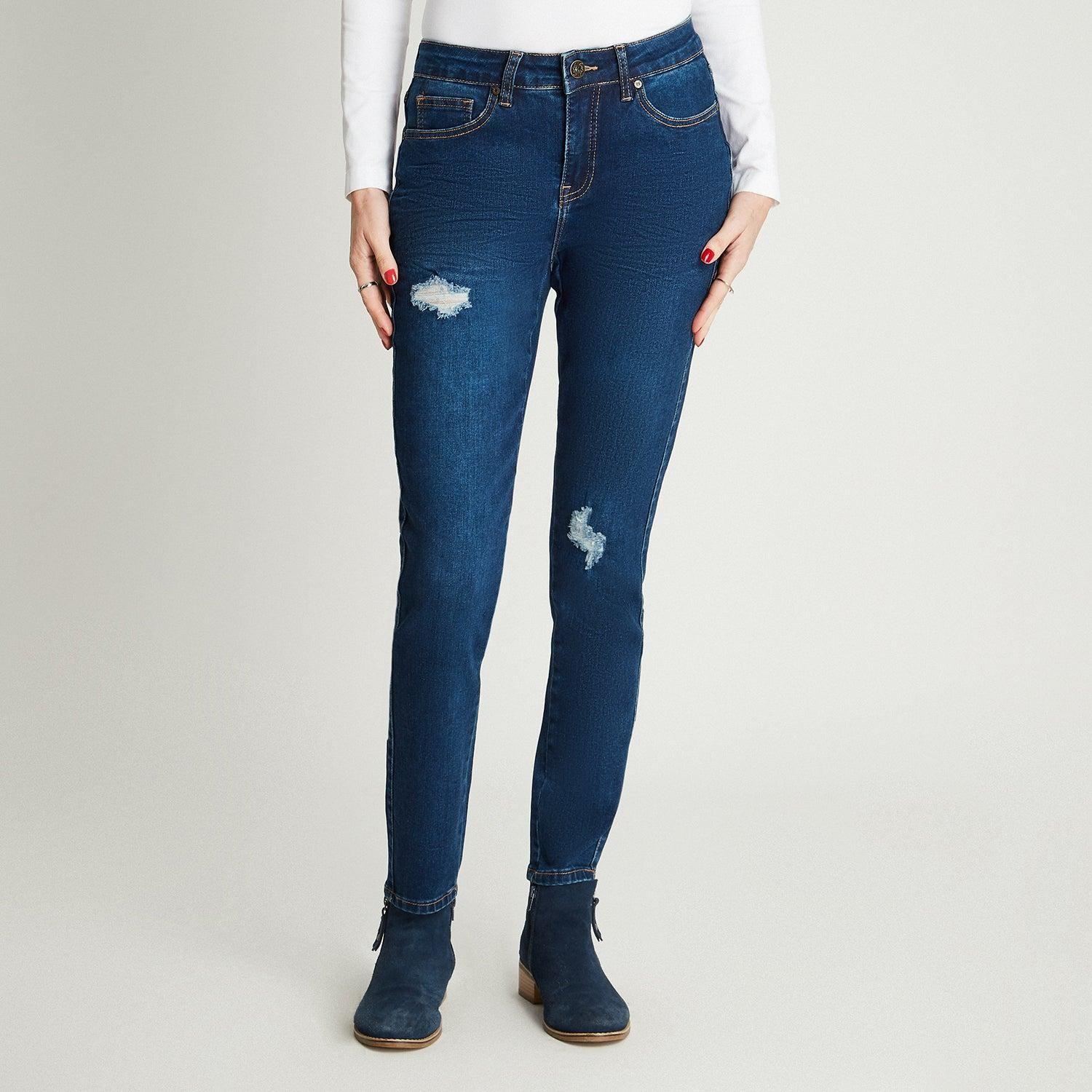 Jeans Pitillo Azul Oscuro-0