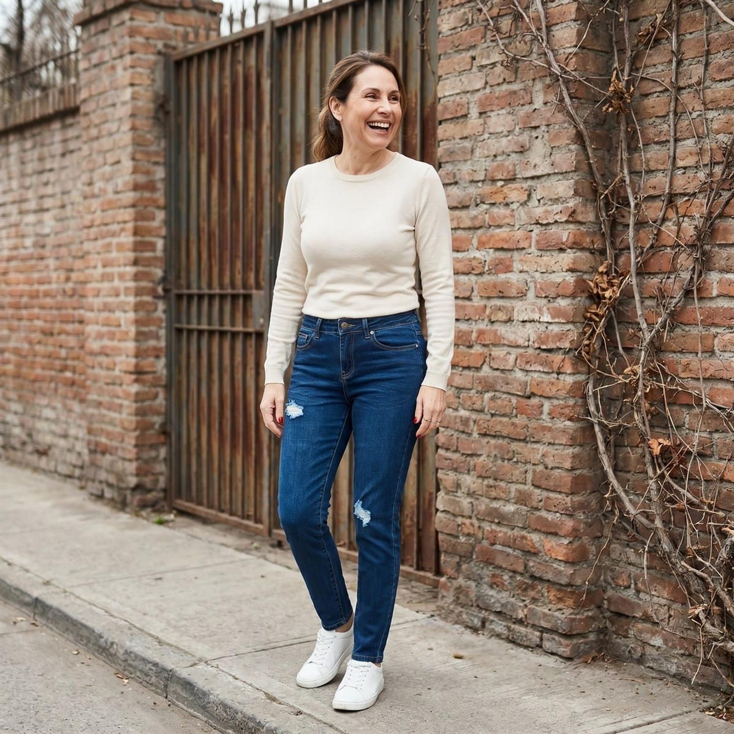 Jeans Pitillo Azul Oscuro-7