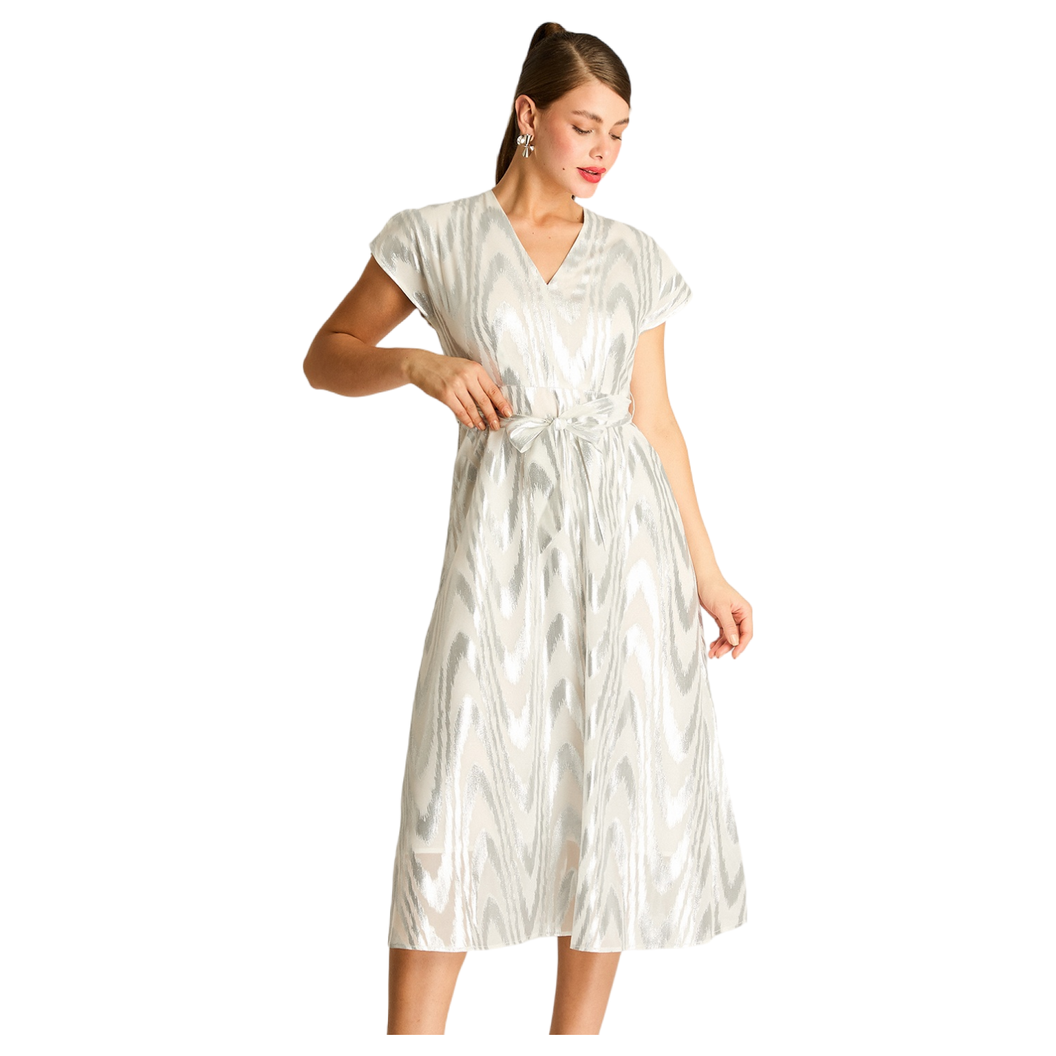 Vestido Midi Brillante Plata-0