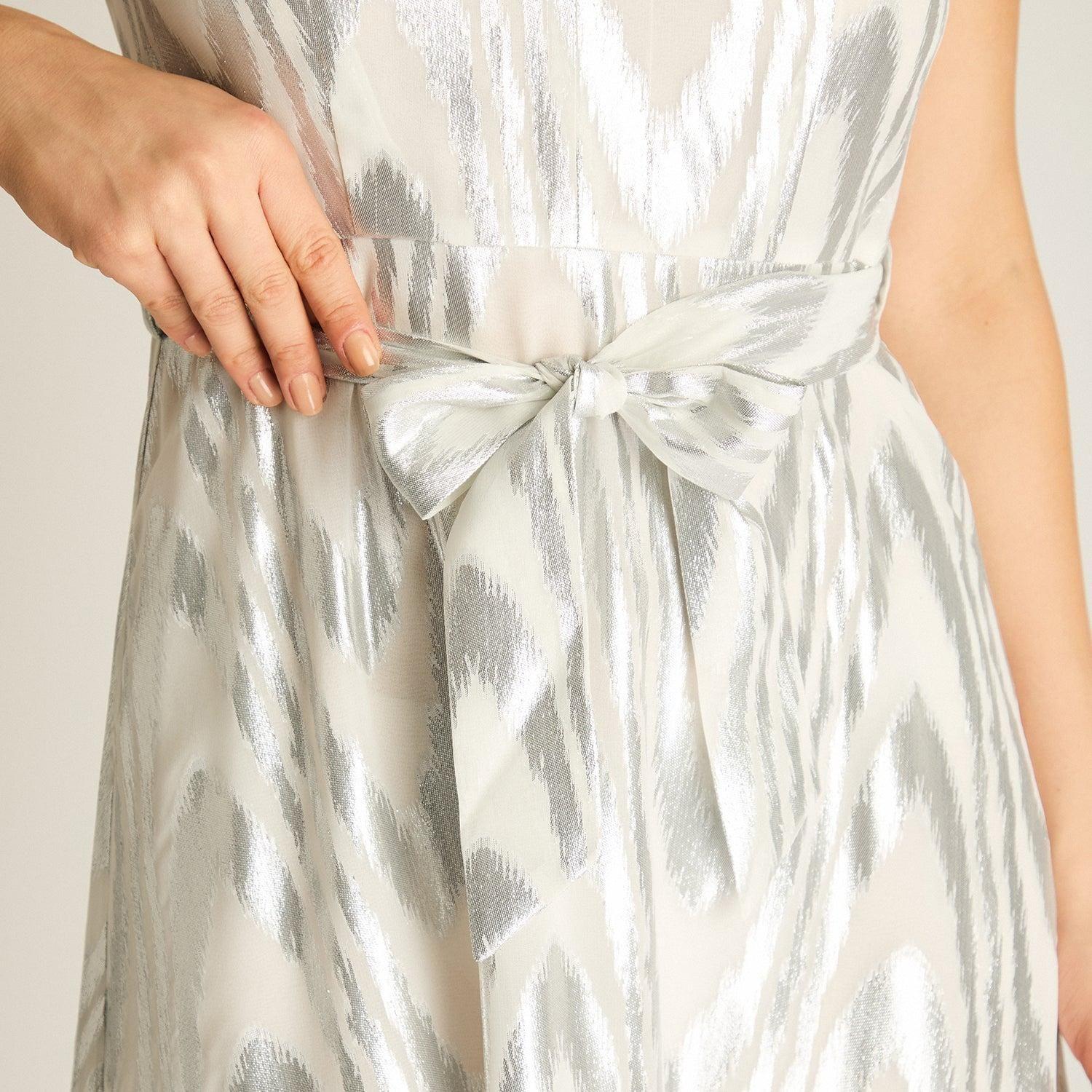 Vestido Midi Brillante Plata-2