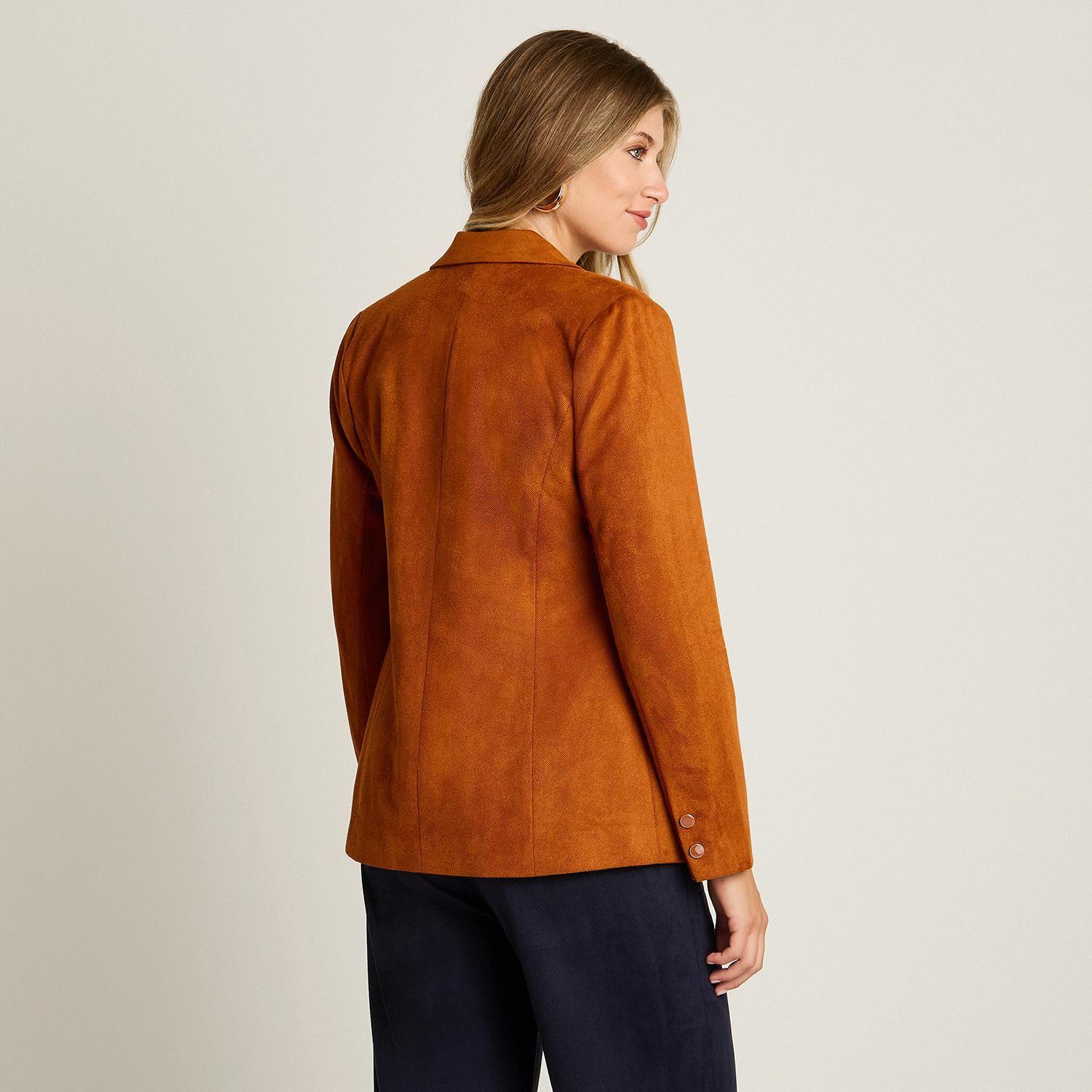Blazer Terracota con Tela Tacto Caliente y Forro-1