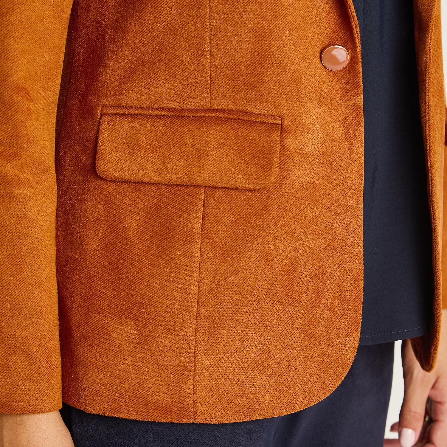 Blazer Terracota con Tela Tacto Caliente y Forro-2