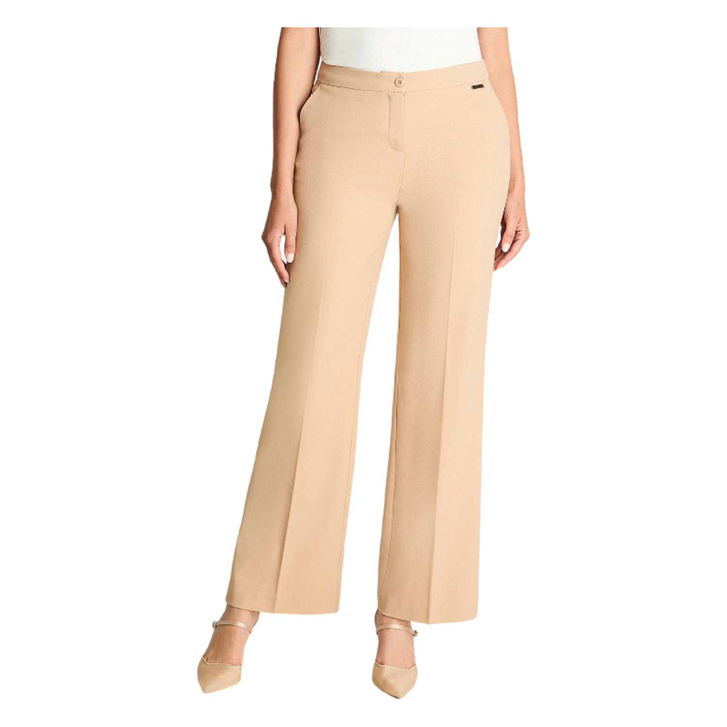 Pantalón Formal Palazzo Beige-0
