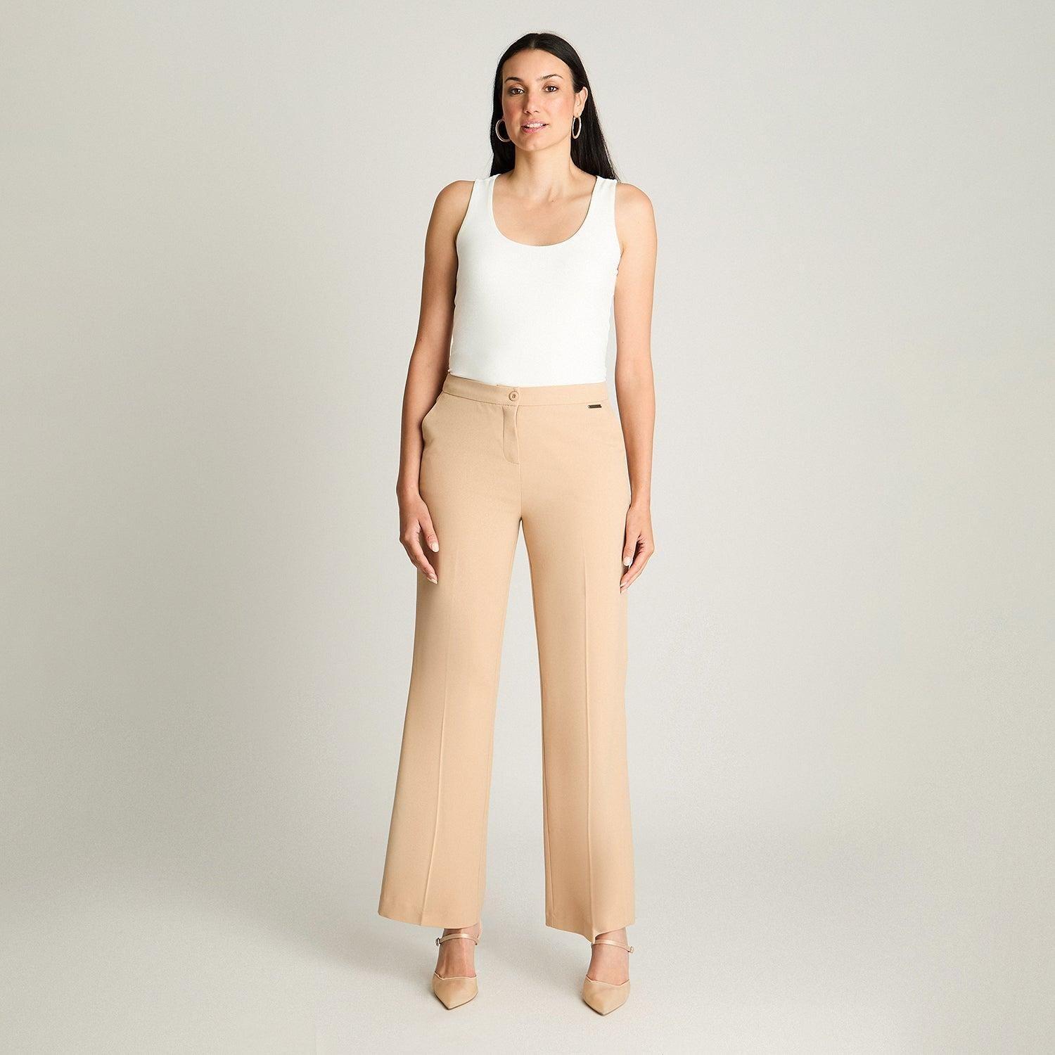 Pantalón Formal Palazzo Beige-3