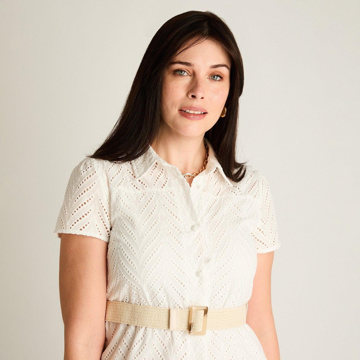 Vestido Maxi Blanco No Elasticado Con Forro Calce Normal-2