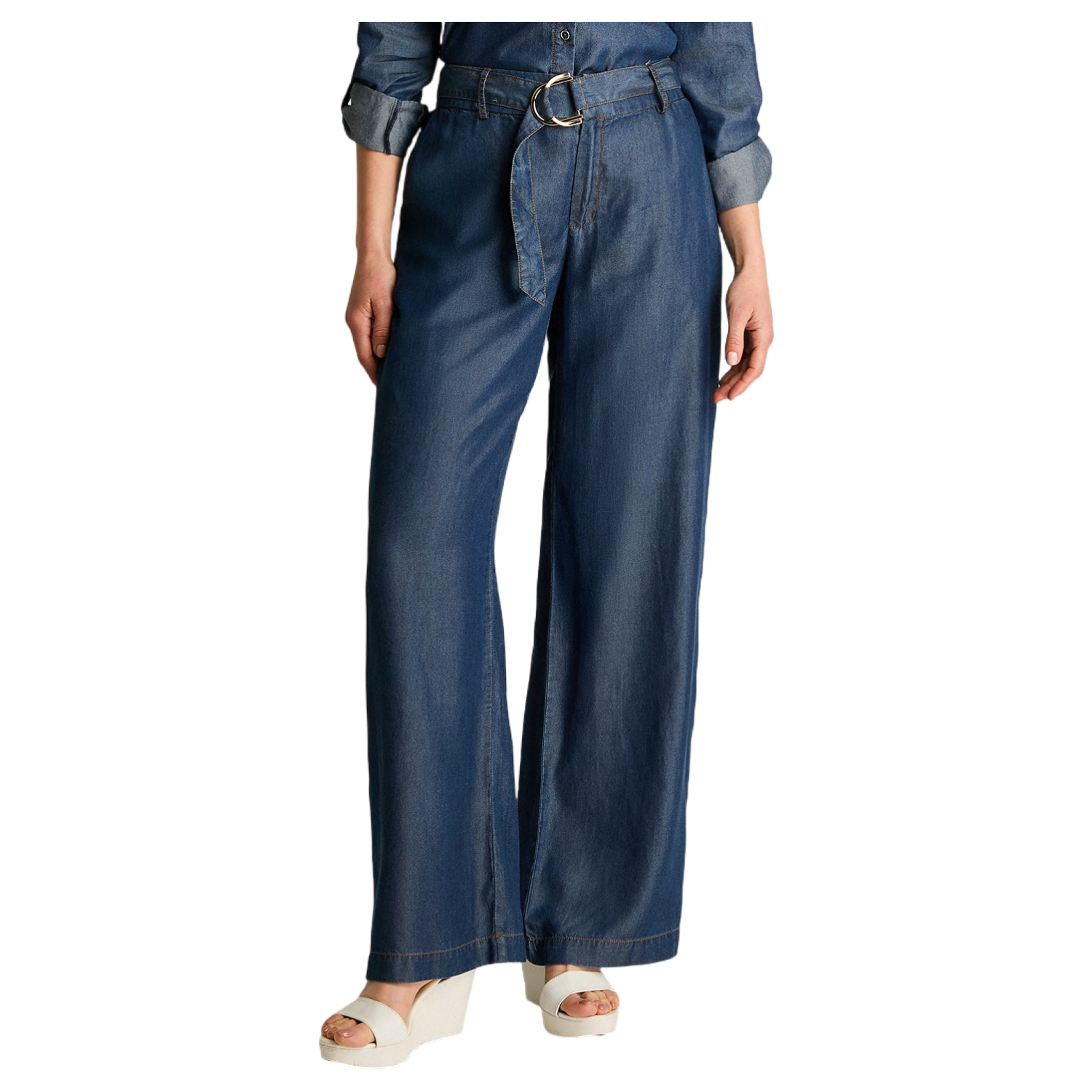 Pantalon Azul Recto con Lazo-0