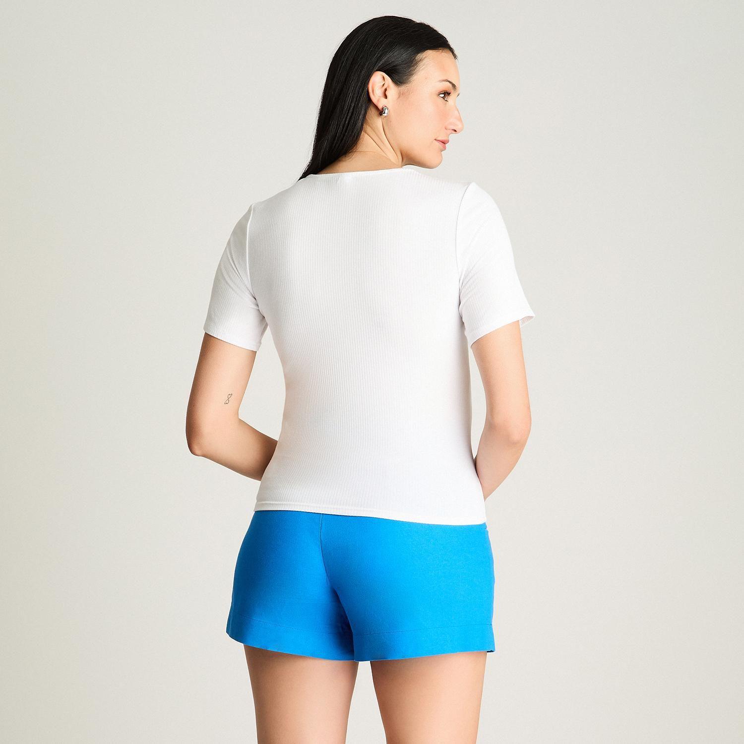 Polera Manga Corta Con Cut Out Blanco-1