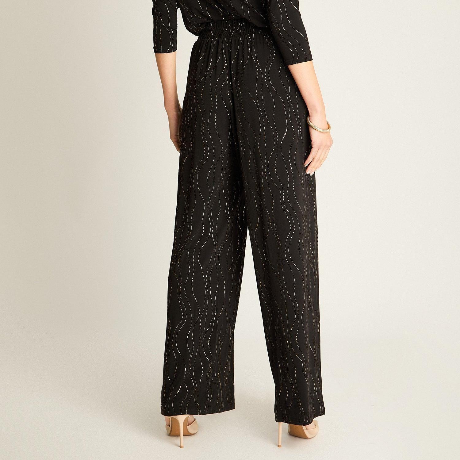 Pantalón Recto Negro con Brillo Sutil-1
