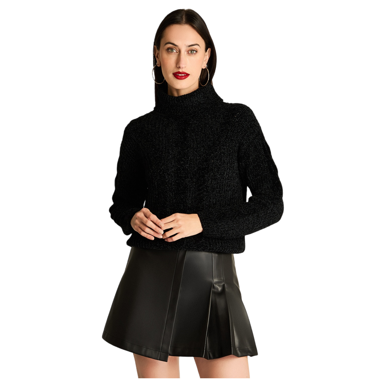Tejido Chenille Holgado Negro-0