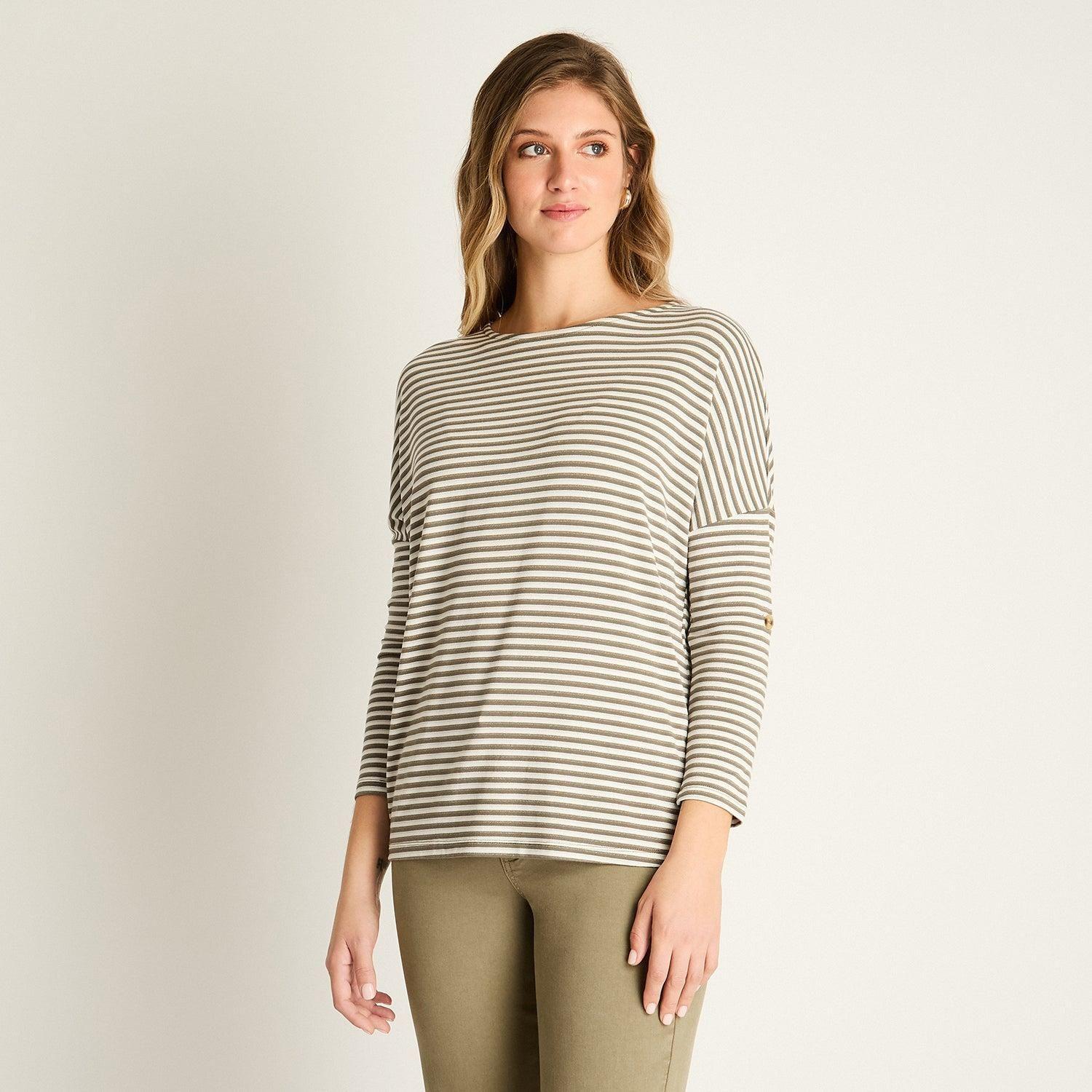 Polera Verde con Rayas y Manga Larga-0