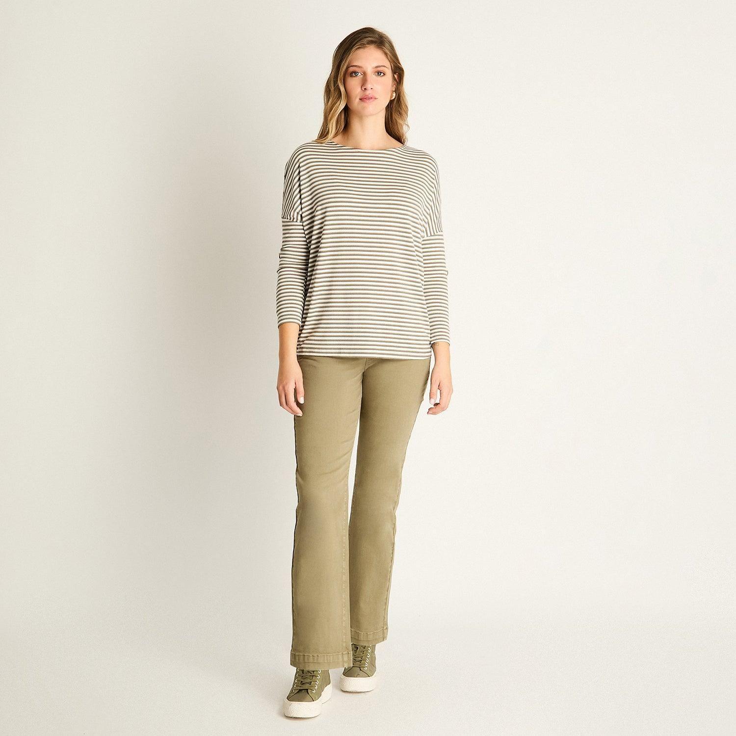 Polera Verde con Rayas y Manga Larga-3